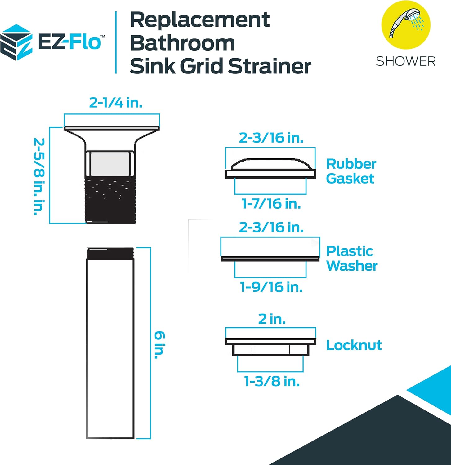 Eastman EZ-FLO 1-12 Inch Chrome Sink Strainer