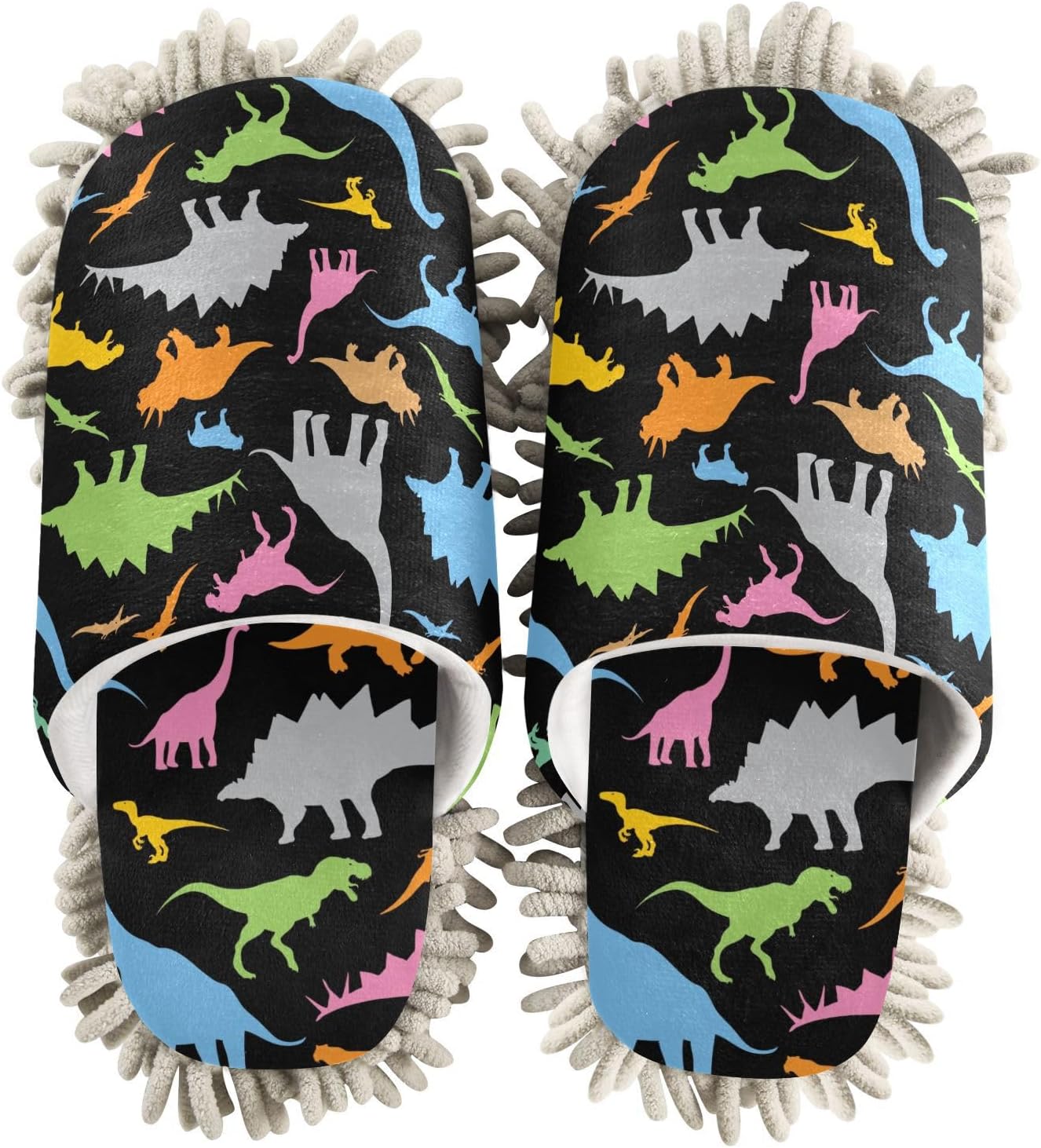Sinestour Dinosaur Mop Slippers for Floor Cleaning