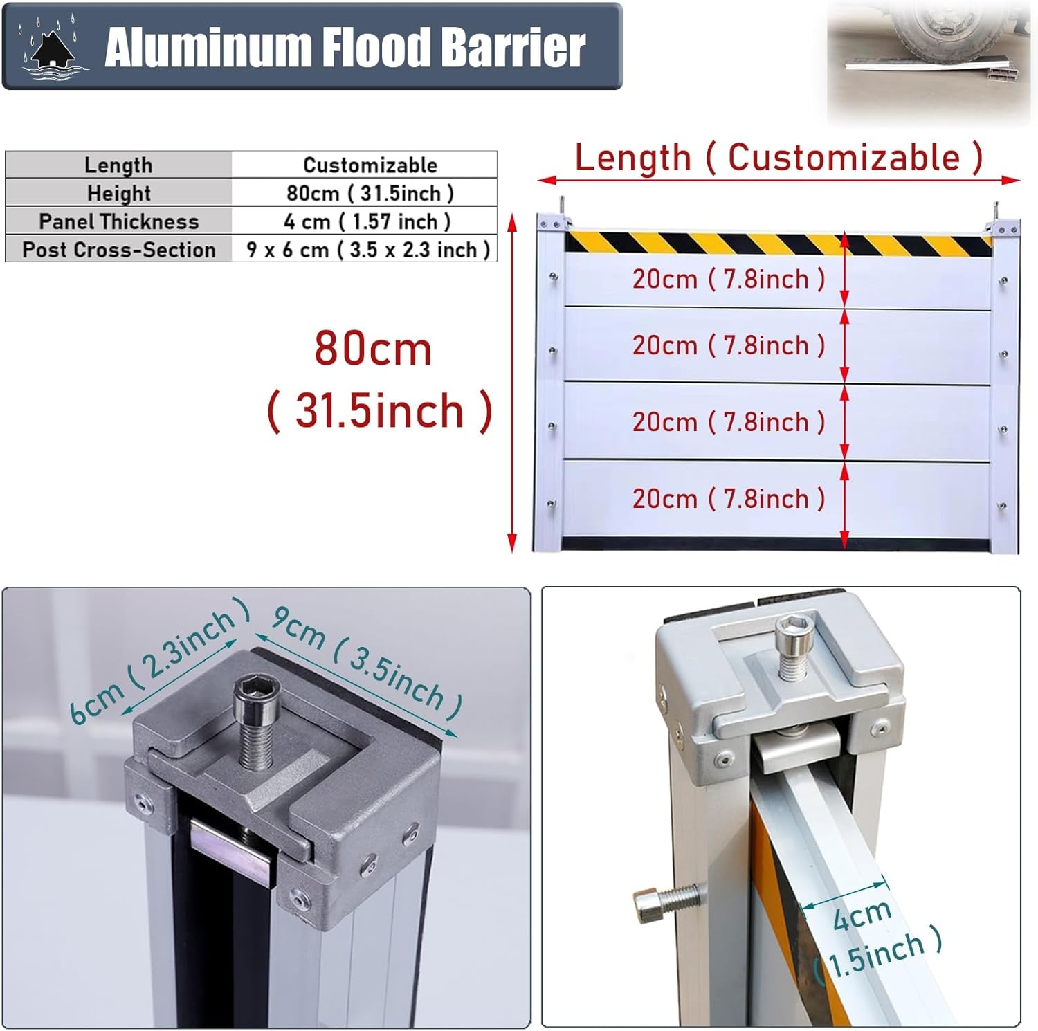 31 High Flood Control Baffle Barrier Underpass Entry Protection