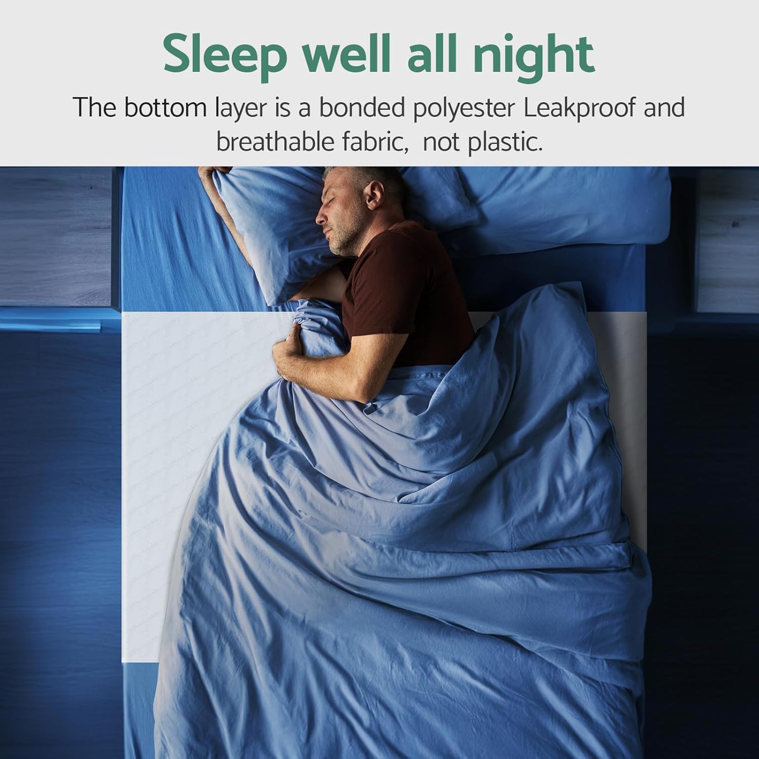 CoolShields Waterproof Bed Pads 76x36 Reusable for Incontinence