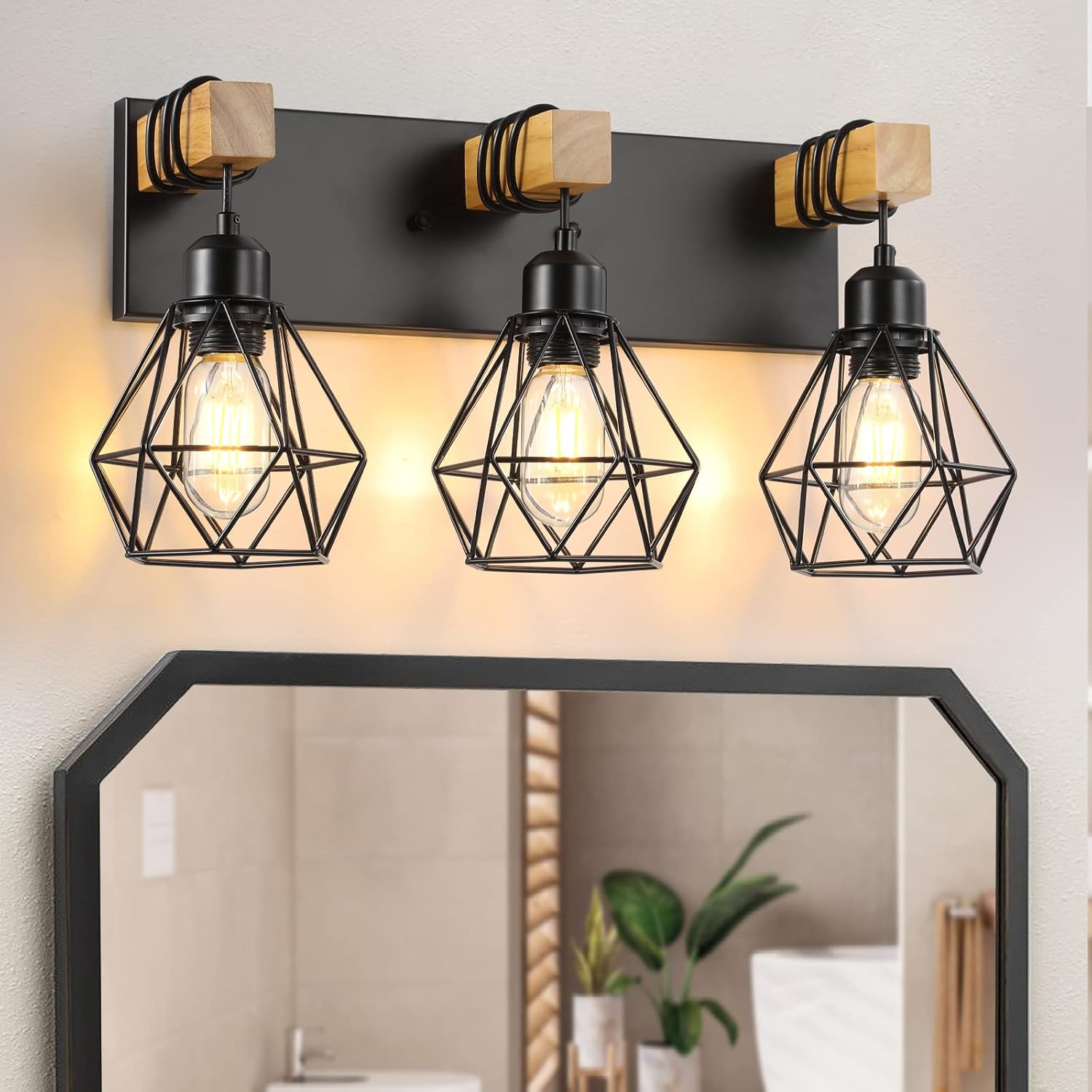 Farmhouse Vanity Light Fixtures with 3 Lights and Rustic Design