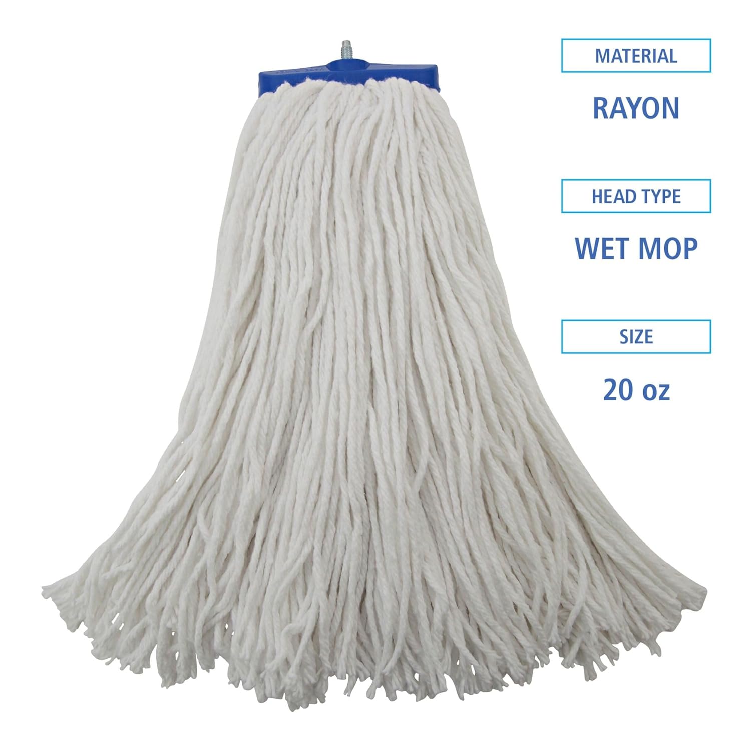 Boardwalk BWK720R 20 oz Lie-Flat Rayon Mop Head - White