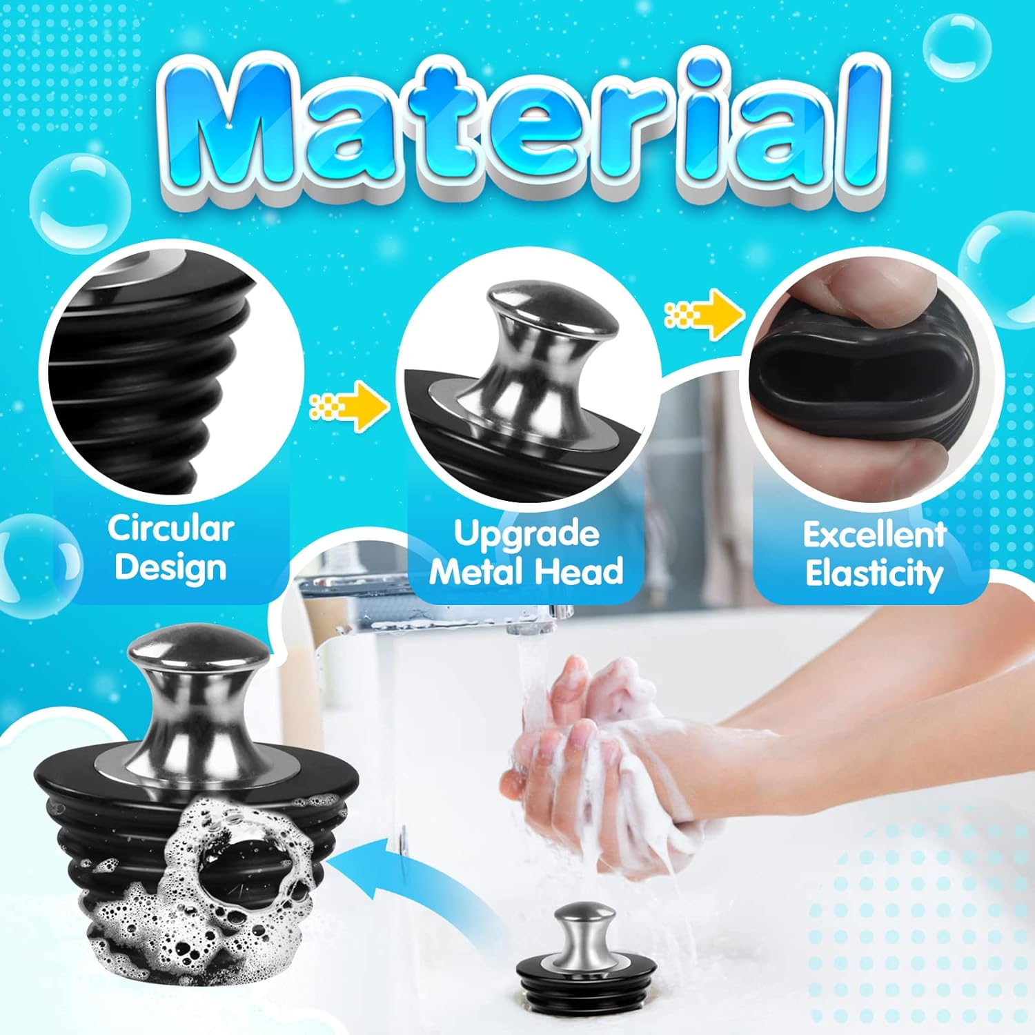 SYIPO 2 Pack Universal Metal Bathtub Stopper