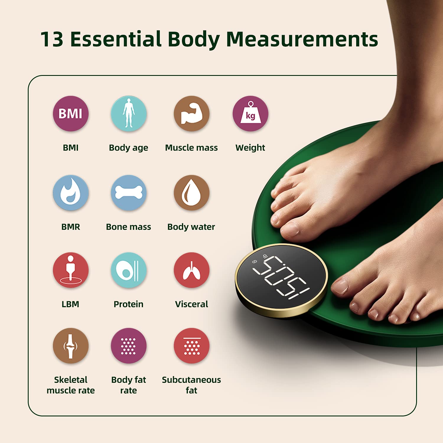 Posture Digital Bathroom Scale 400Lb Green
