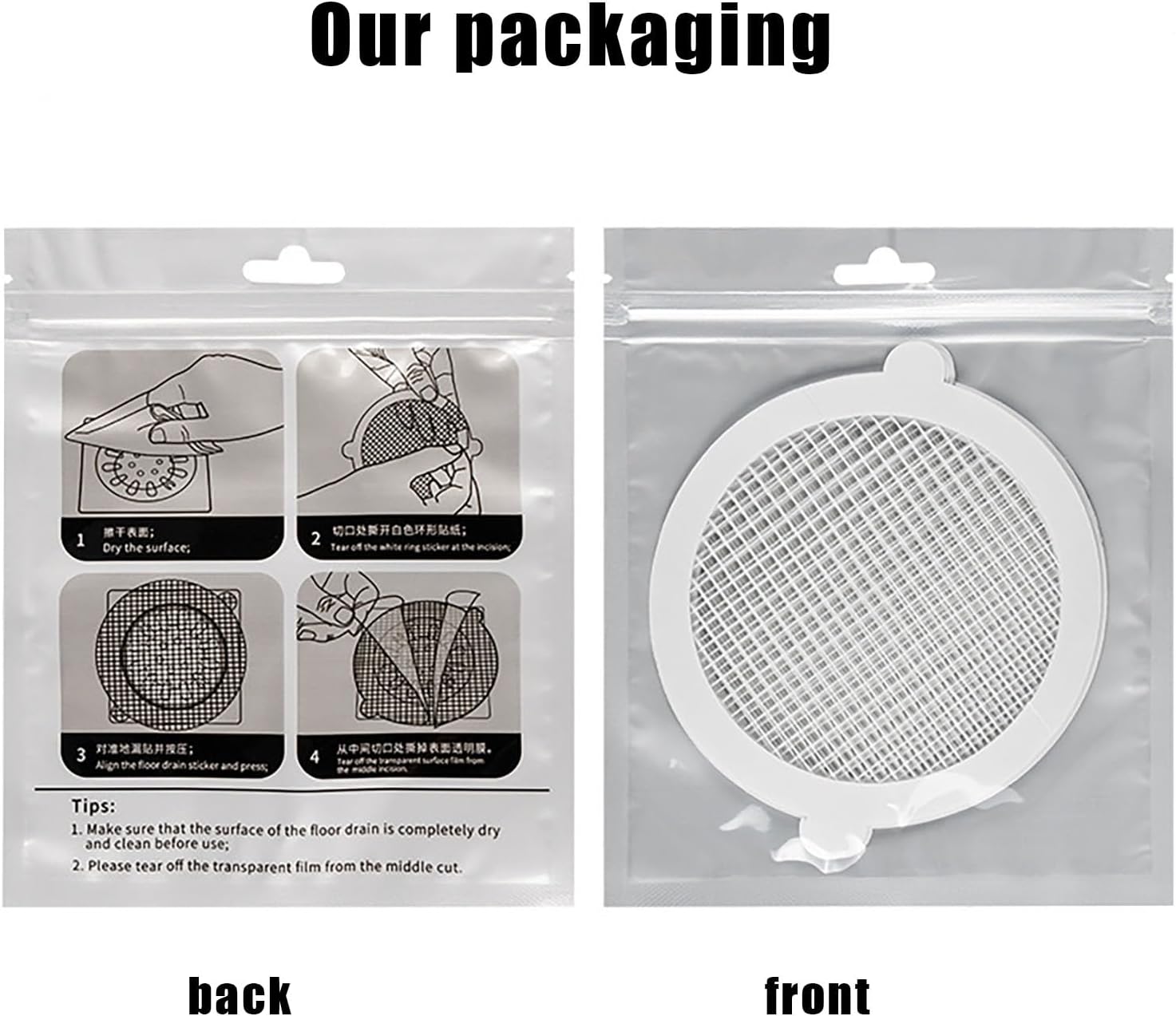30 PCS Drain Hair Catcher Stickers for Bathroom Kitchen