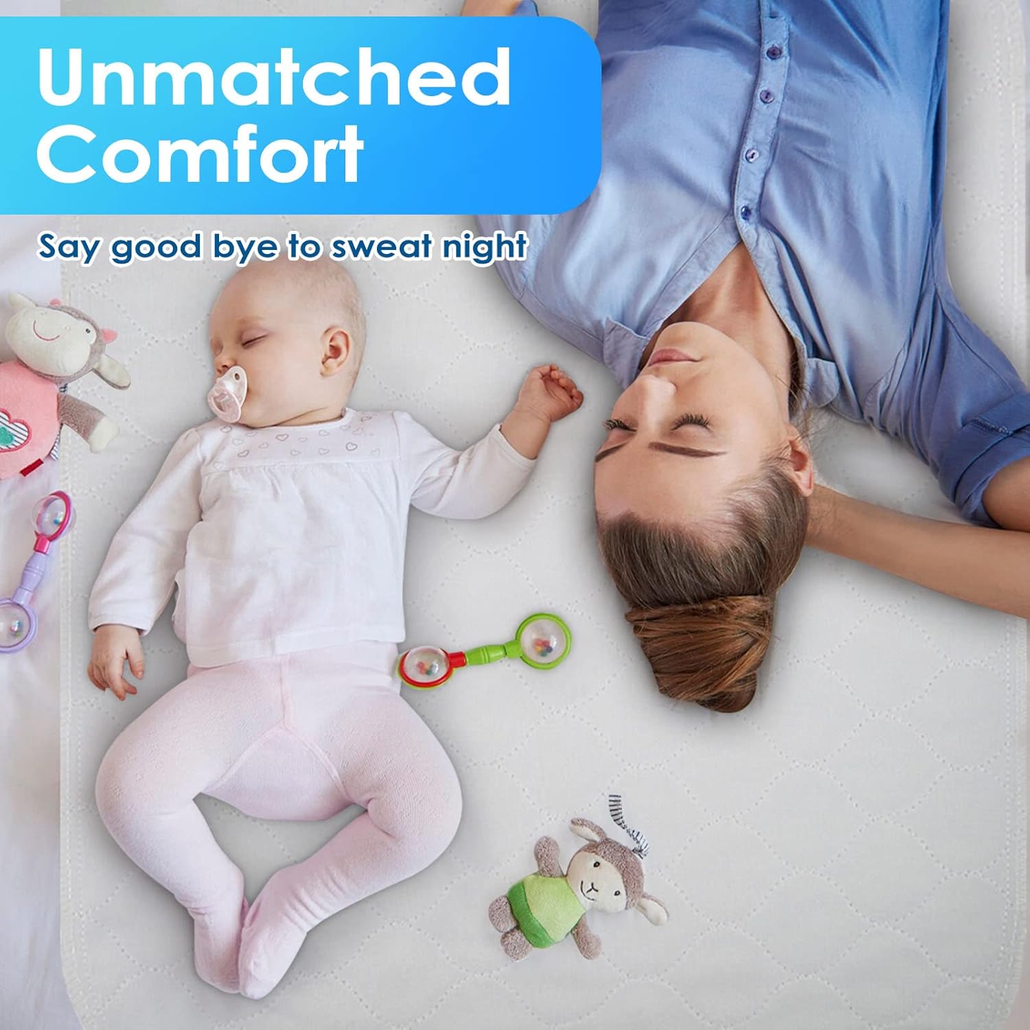 Mancosi Waterproof Bed Pad 34x52 Inch Reusable
