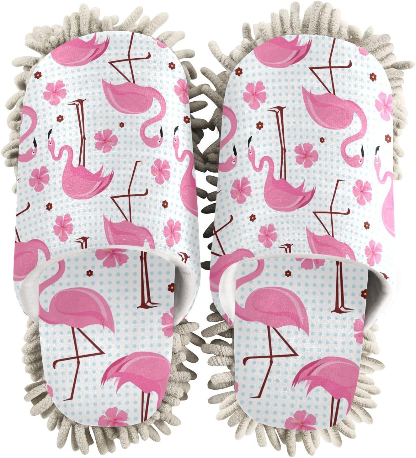 Sinestour Flamingos Mop Slippers for Floor Cleaning