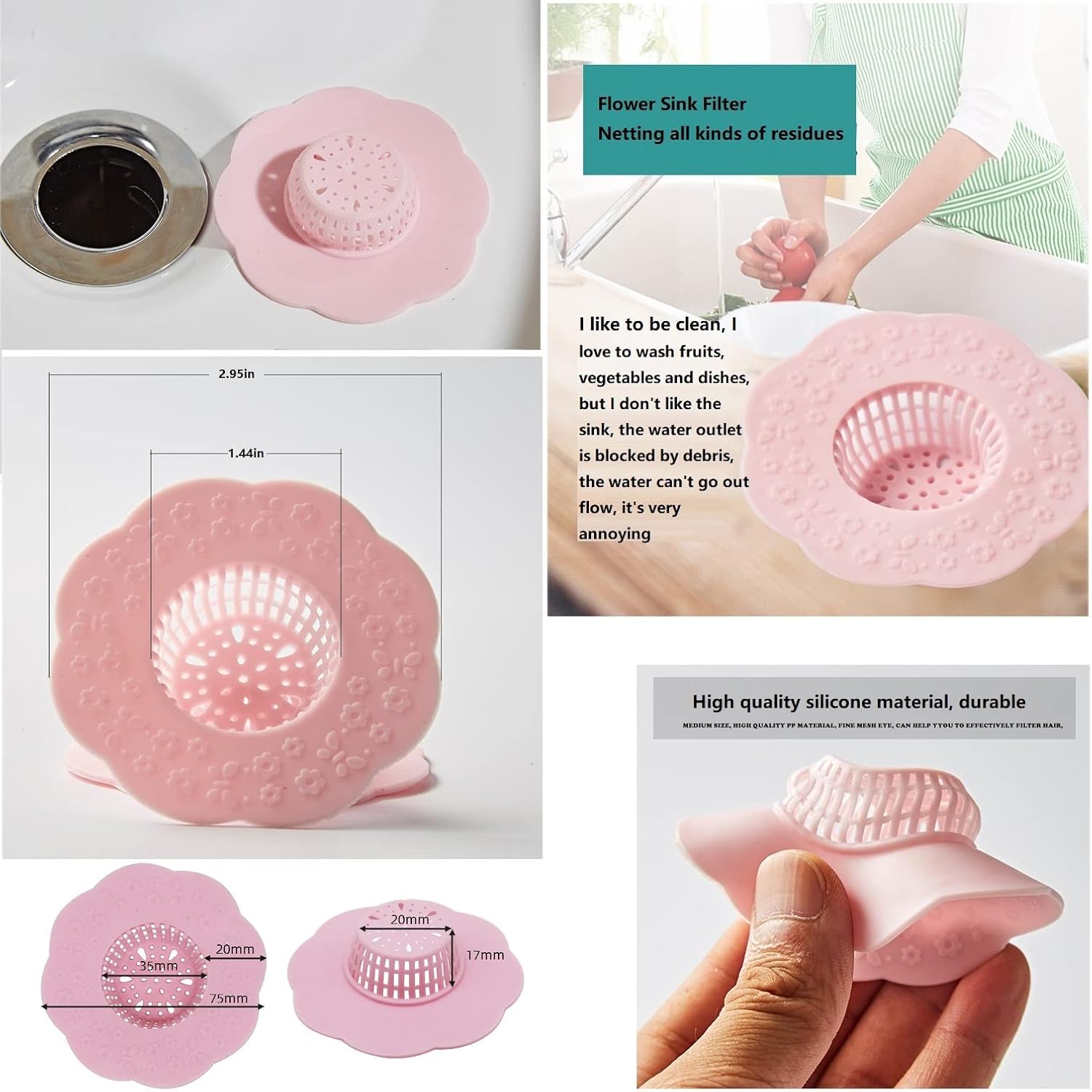 Wild Tribe Flower Shape Drain Strainer Set of 6