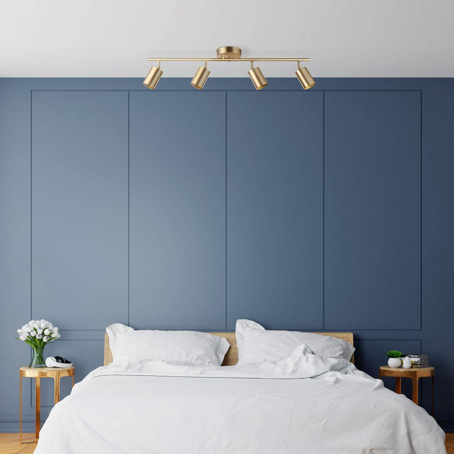 Globe Electric Pratt 4-Light Track Lighting Matte Brass Gold 1
