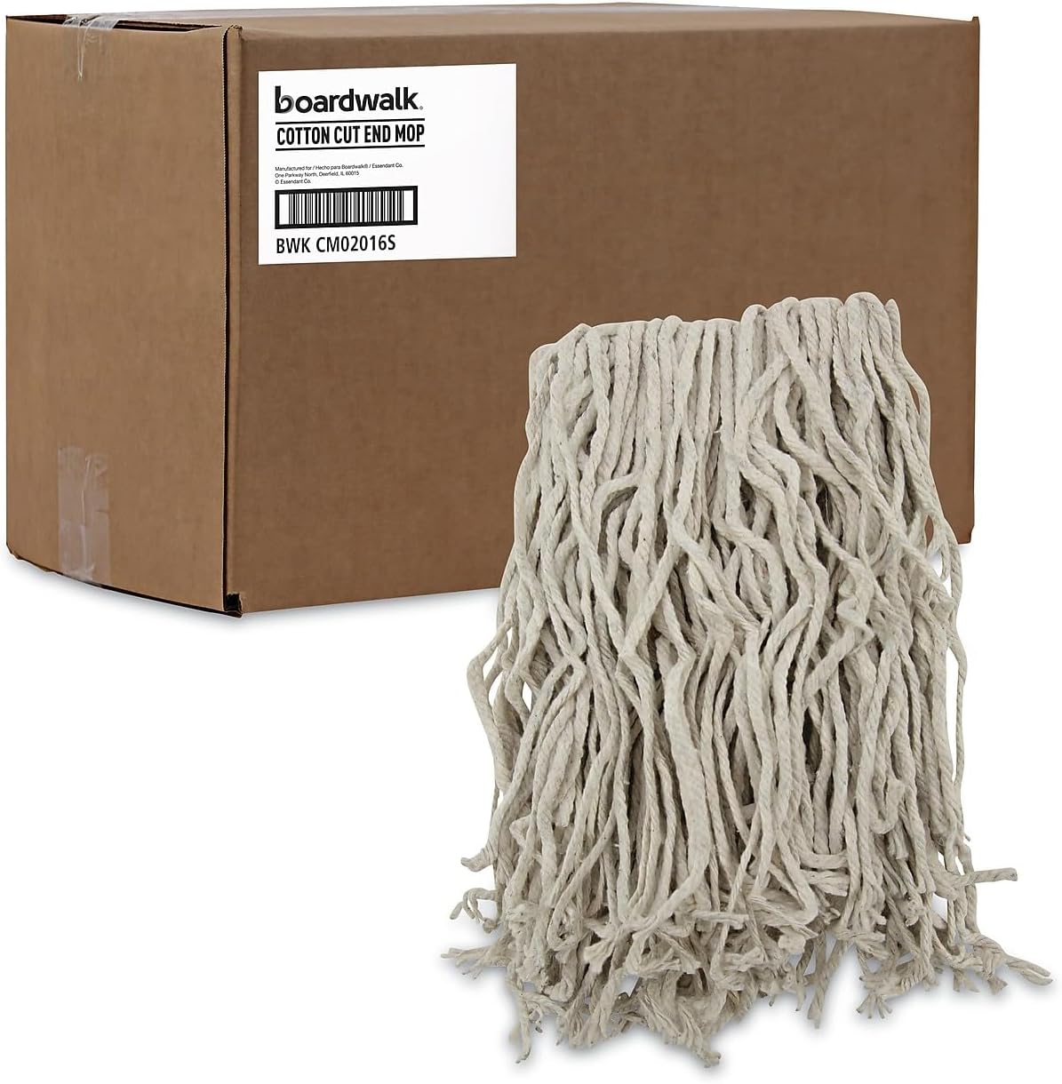 Boardwalk 4-Ply 16 Cotton Cut-End Mop Head - White 12Carton