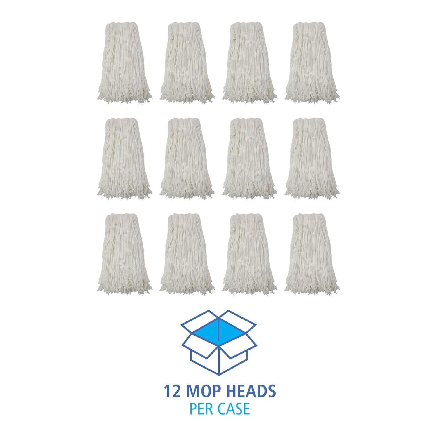 Boardwalk BWK2032RCT No 32 Rayon Cut-End Wet Mop Head - White 12Carton