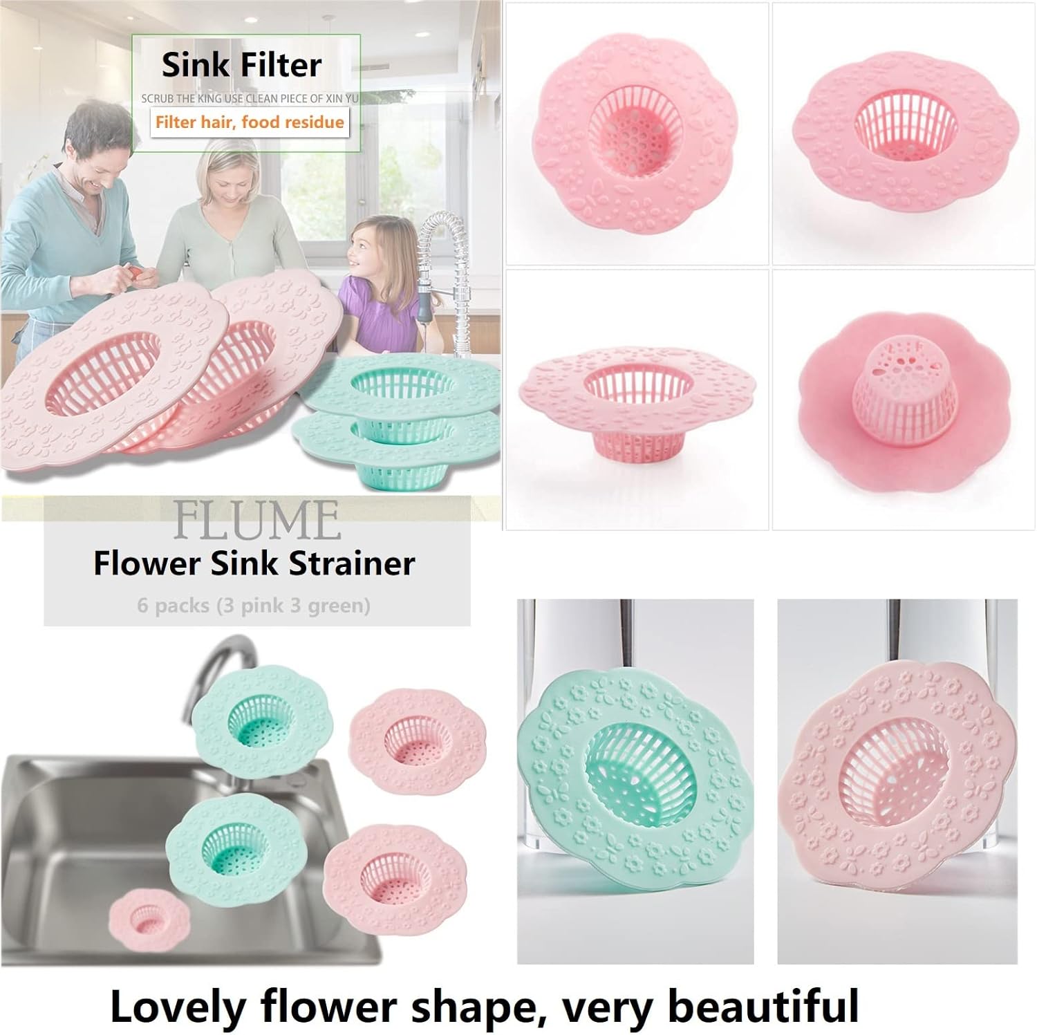 Wild Tribe Flower Shape Drain Strainer Set of 6