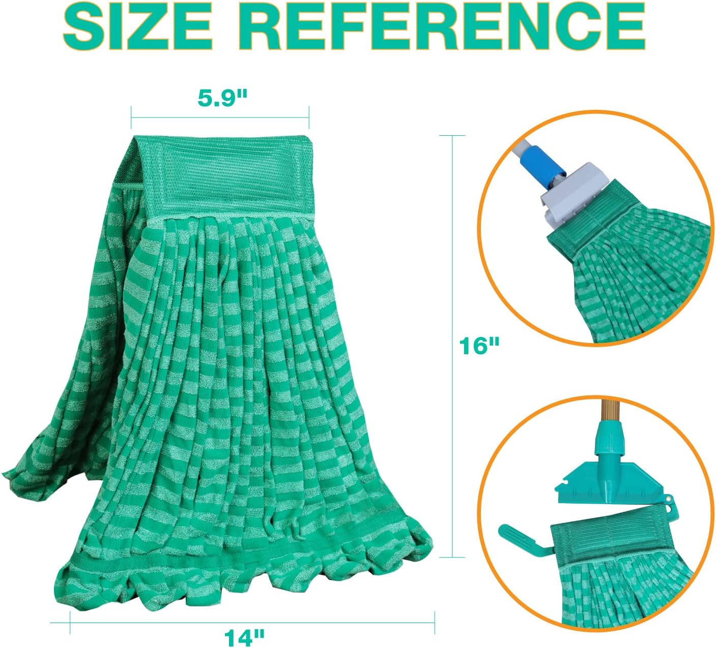 DIRT RUSHER 2 Pack Microfiber Tube Mop Head Replacement