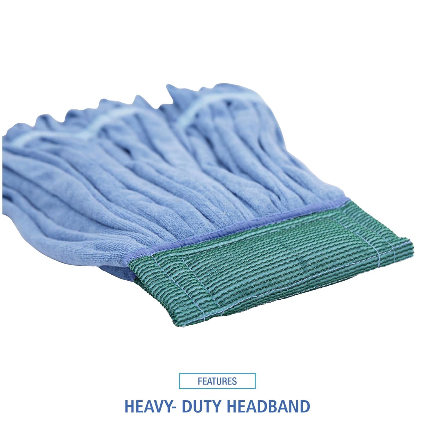 Boardwalk Microfiber Looped-End Wet Mop Heads - Medium Blue 12Carton 1