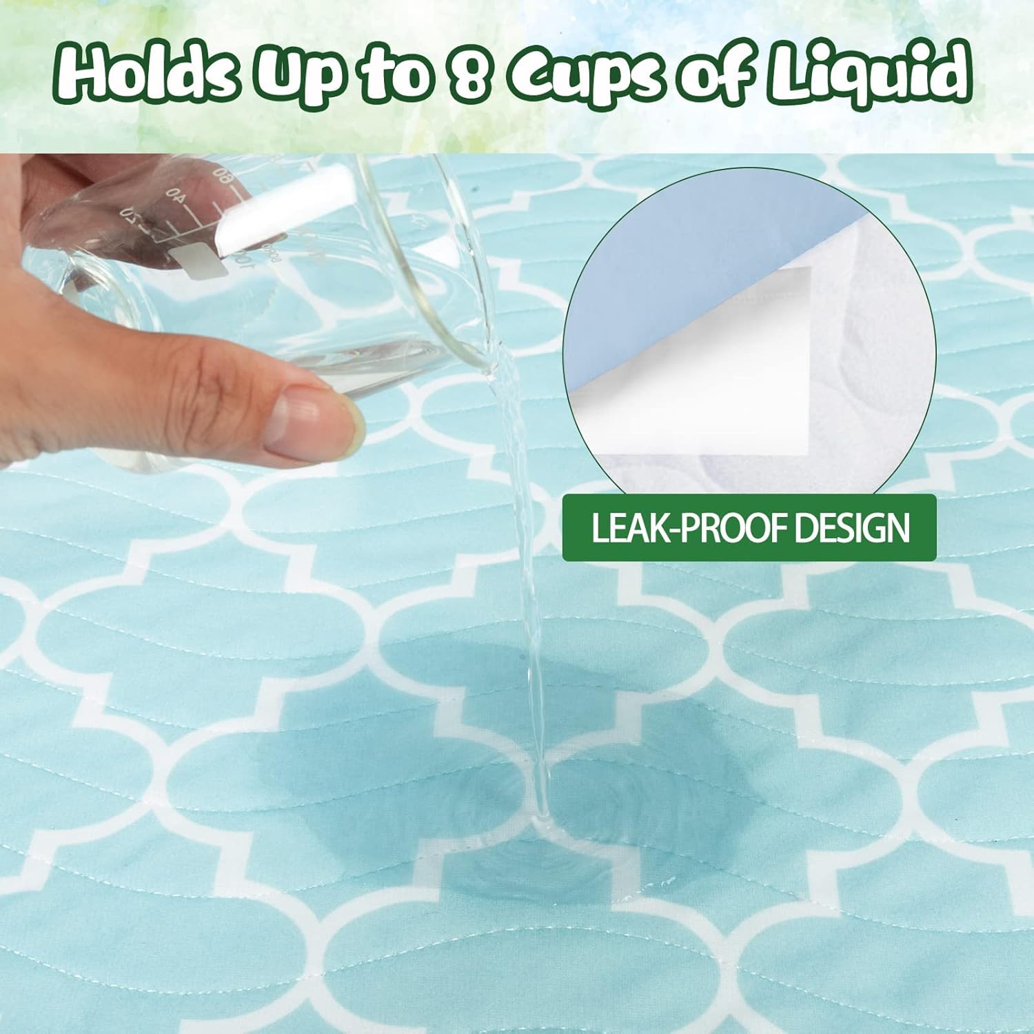 OUTCREATOR Reusable Incontinence Bed Pad with Tuck-in Sides 34x60