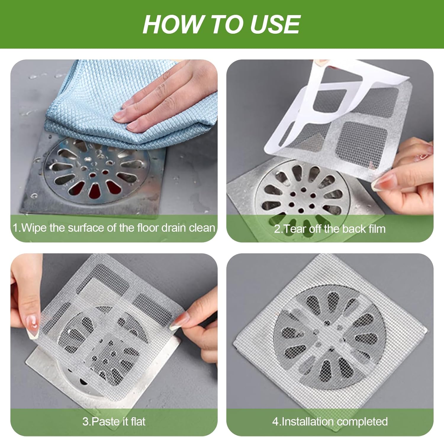 Qilucky 20PCS Disposable Shower Drain Hair Catcher