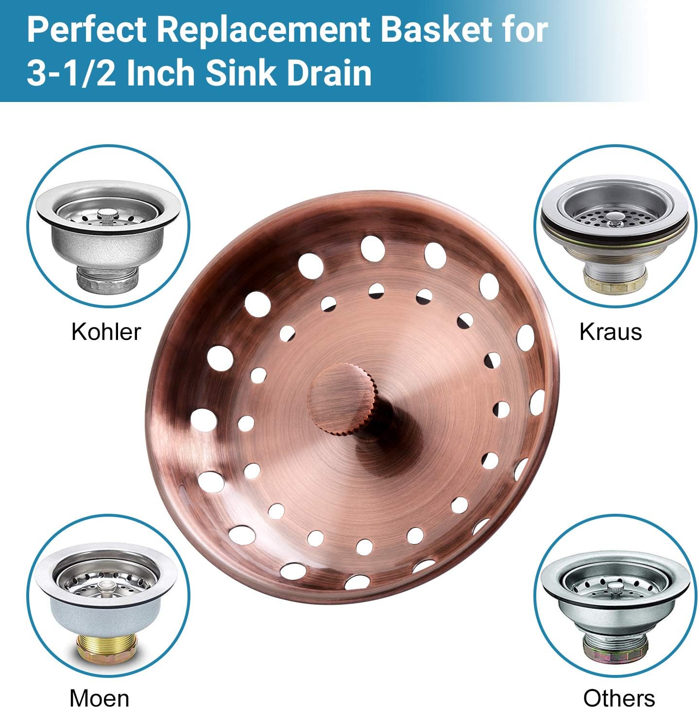 KONE Copper Sink Strainer Basket 2 Pcs 1