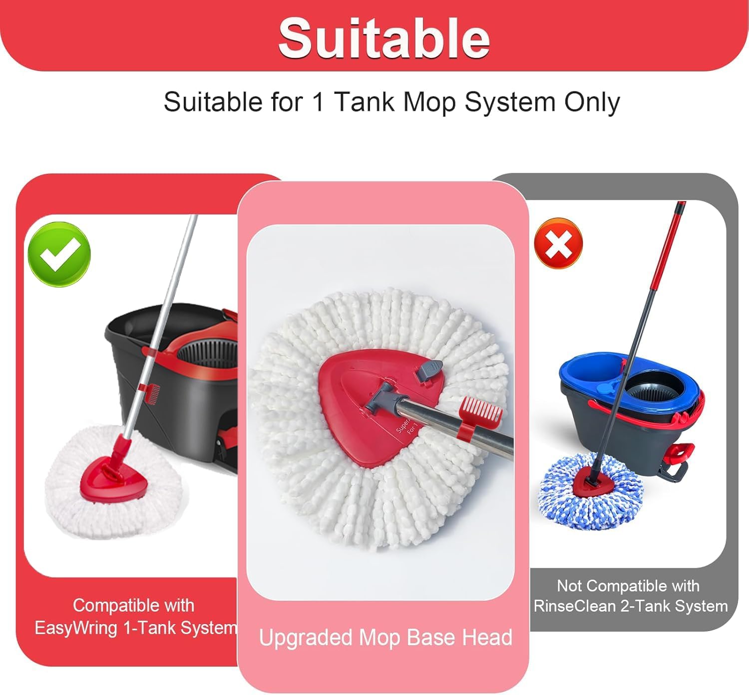 Bublador Spin Mop Head Replacement for O-Cedar EasyWring 1 Tank