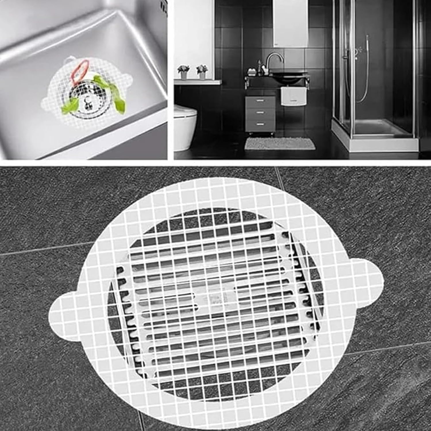 PERZOE Disposable Hair Catcher 1030 Pack for Drains Sinks Bathtubs