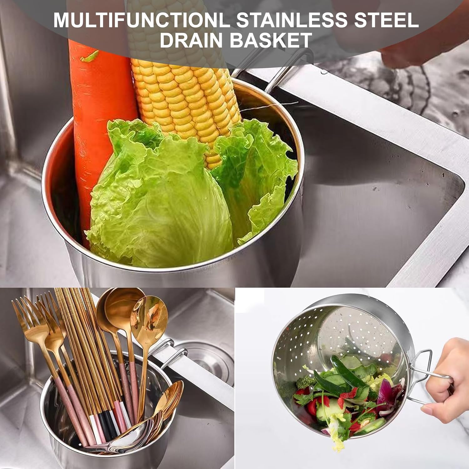 DINGPAI Stainless Steel Sink Food Catcher