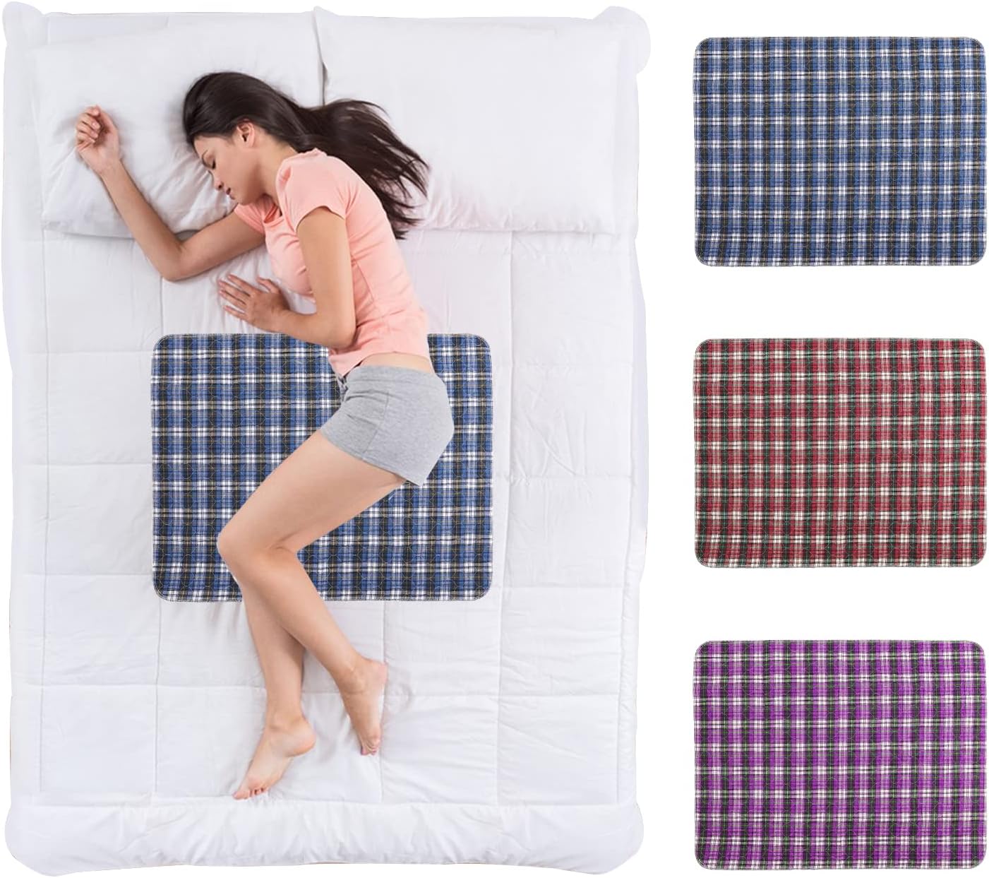 pegirra Non-Slip Bed Pads 18 x 24 Waterproof Reusable