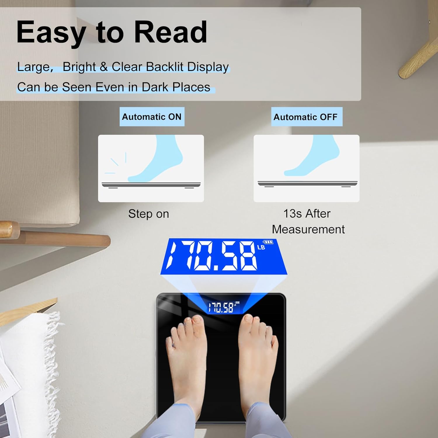 Tocnoda Digital Body Weight Scale with LED Display