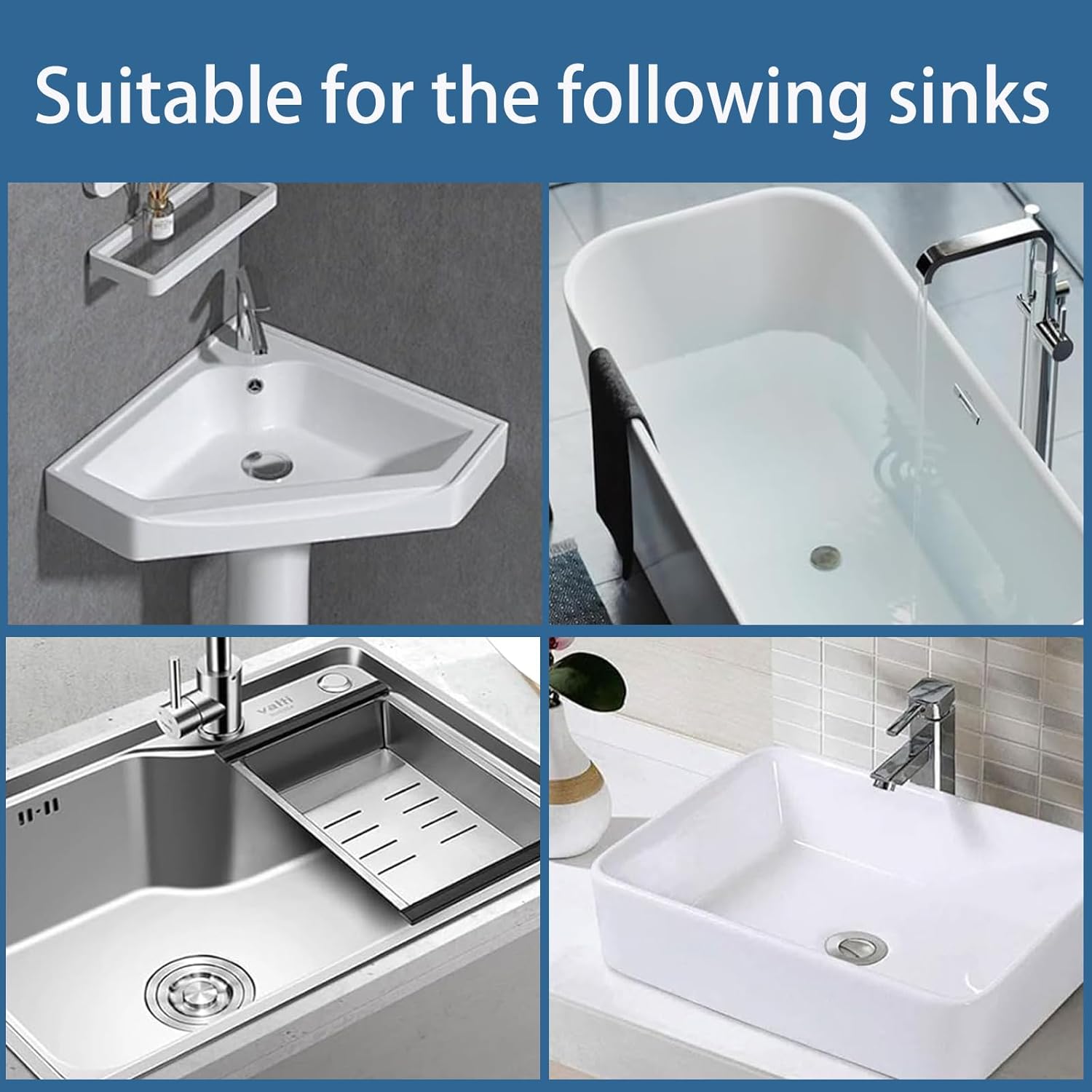 Ridroid 2PCS Bathroom Sink Drain Strainer with Removable Basket
