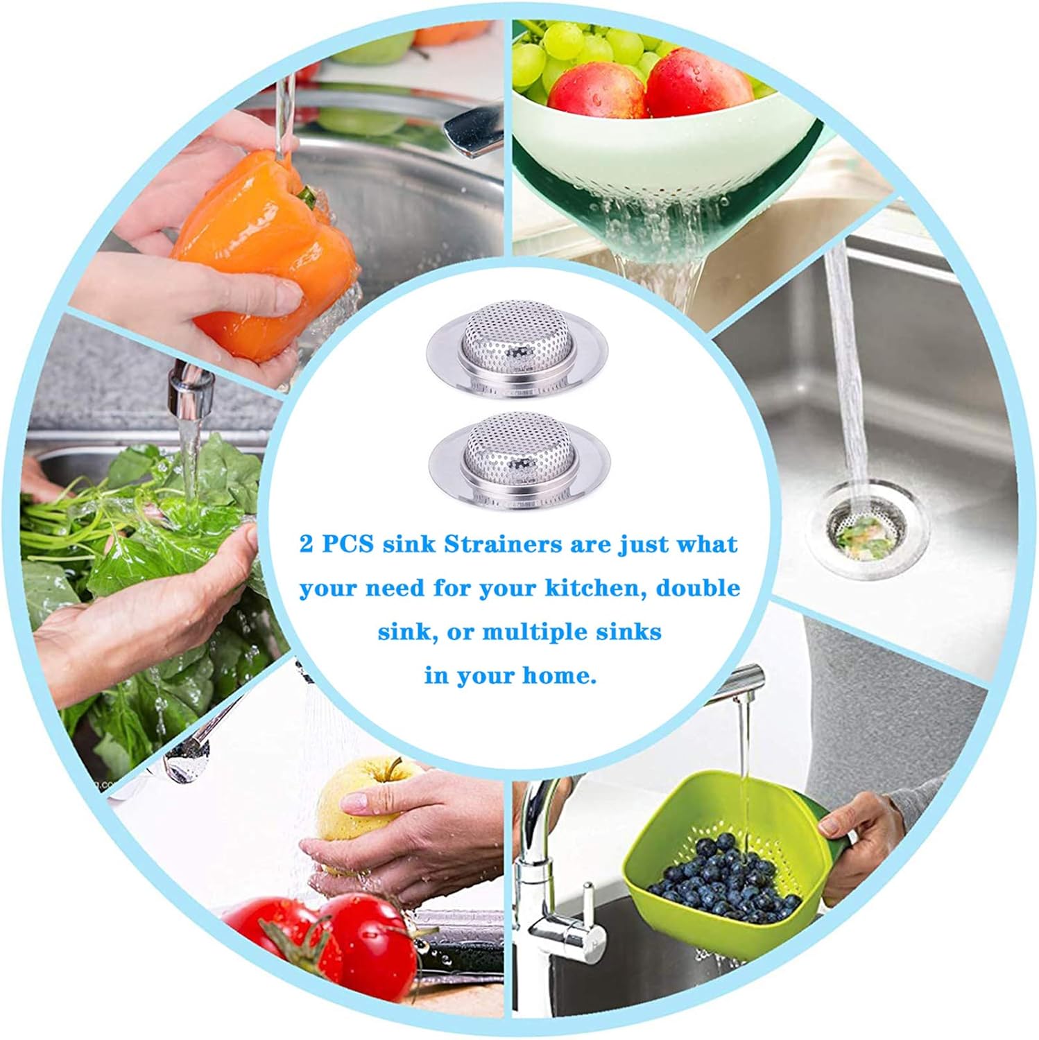 Lunyi 2 PCS Kitchen Sink Drain Strainer 45 Diameter