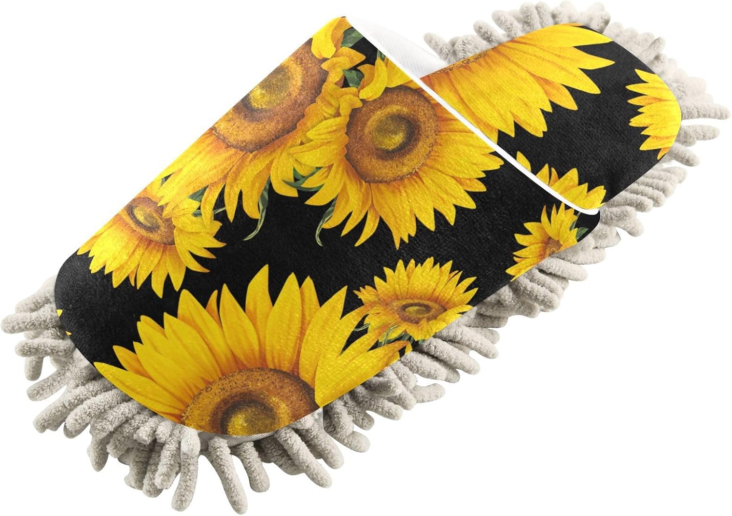 Sinestour Sunflowers Mop Slippers for Floor Cleaning