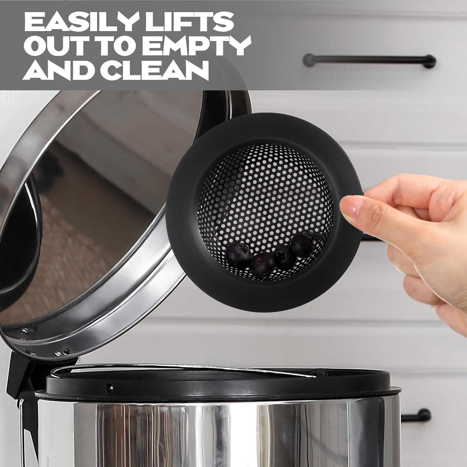 Retisee 2 Pcs Stainless Steel Sink Strainer Matte Black