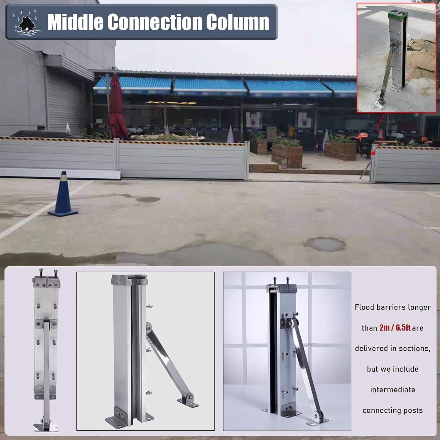 High Flood Control Baffle 100cm Yard Gate Flood Barrier