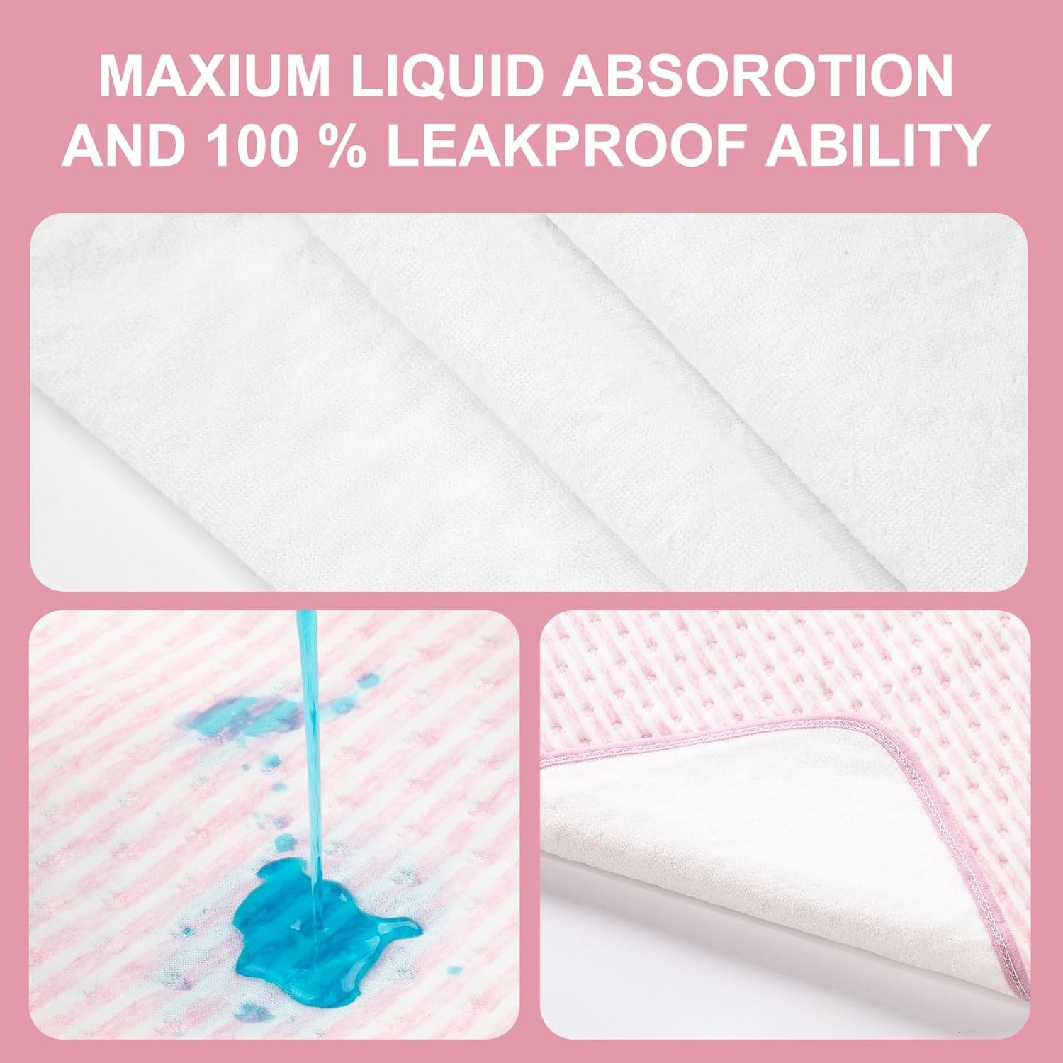 Ntoaujao Reusable Bed Pads 40x55 Waterproof Cotton For Adults Elderly Kids Pets