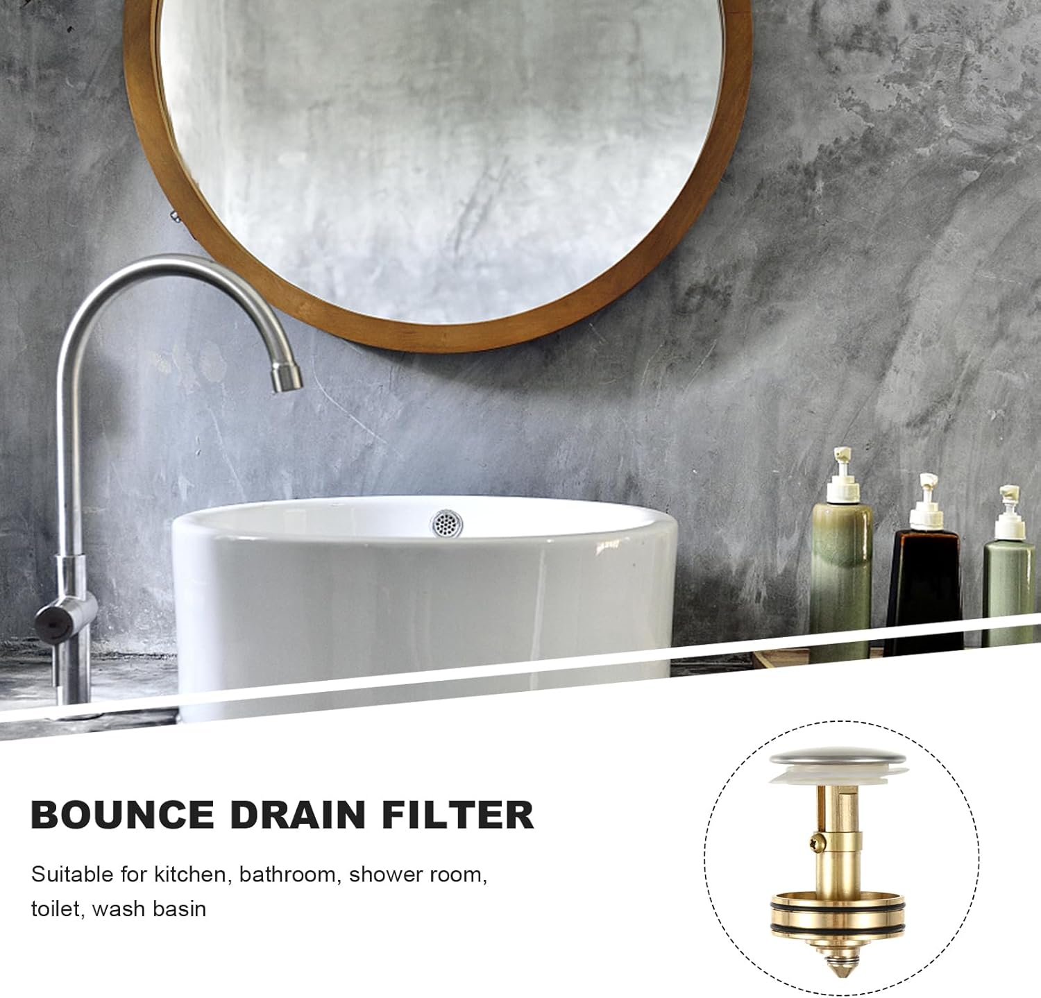 Housoutil Universal Matte Black Sink Stopper 1