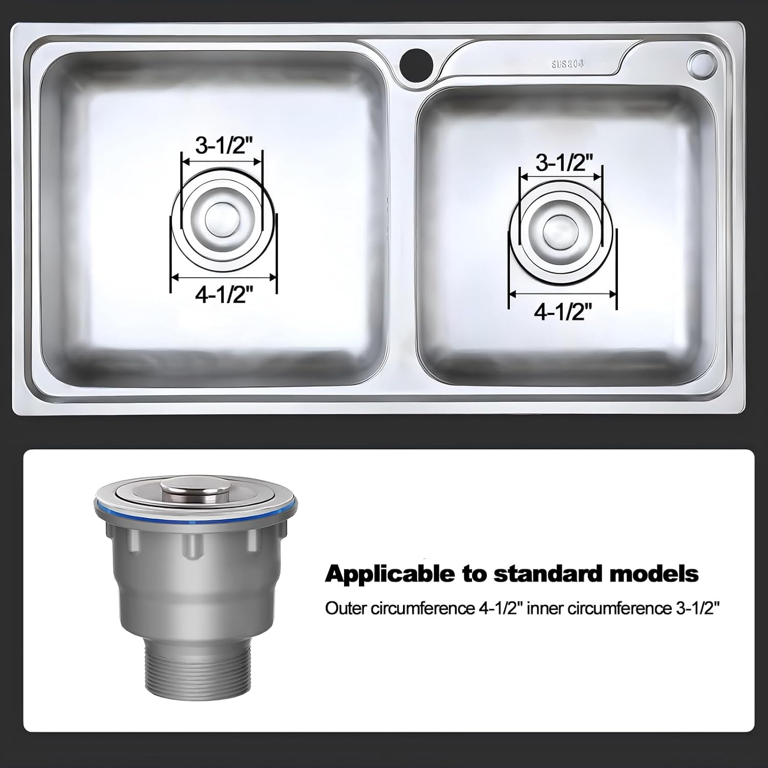 QruiLanTu Single Sink Drain Kit Flexible P-Trap 3-12 Inch
