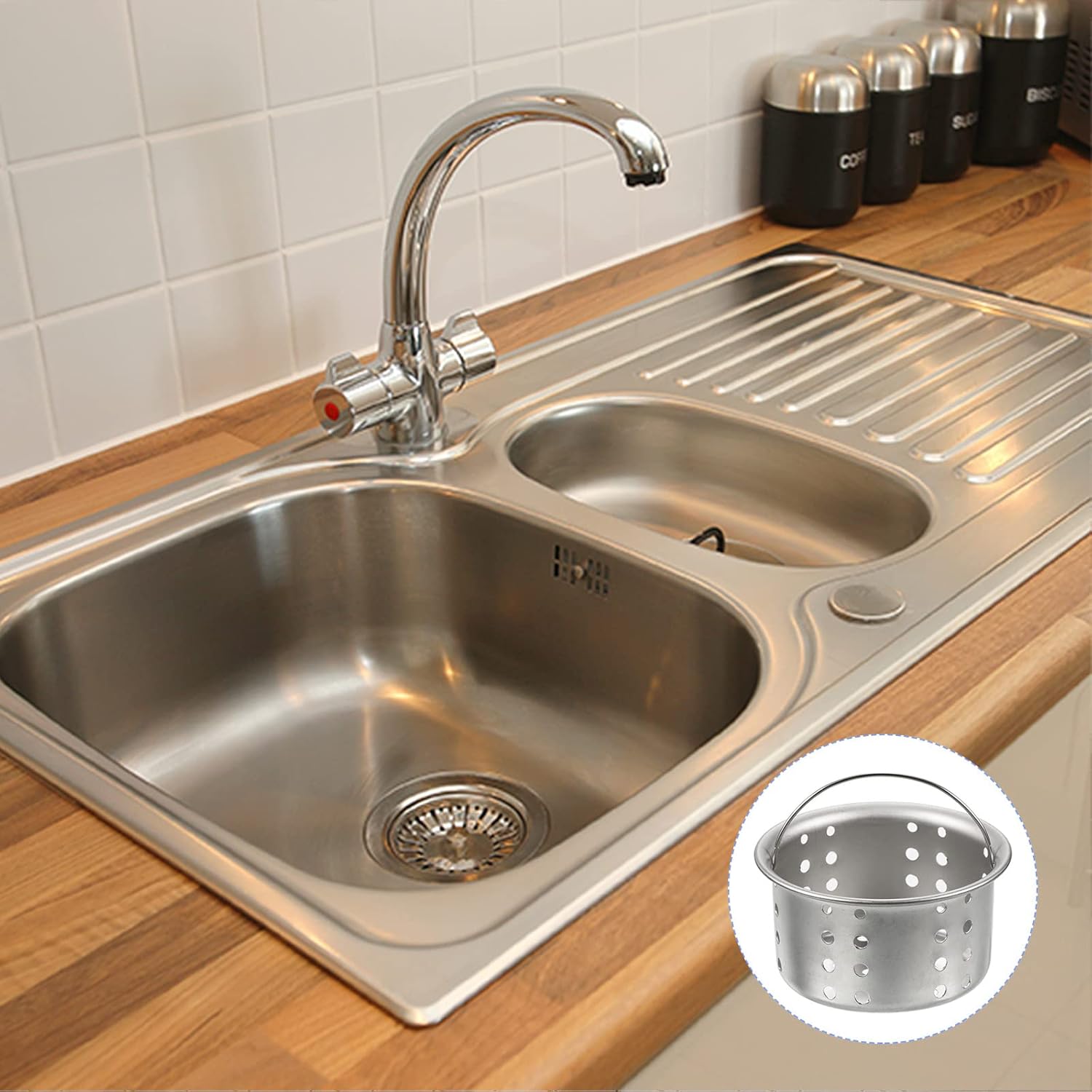 METALLIXITY Kitchen Sink Strainer with Hair Catcher