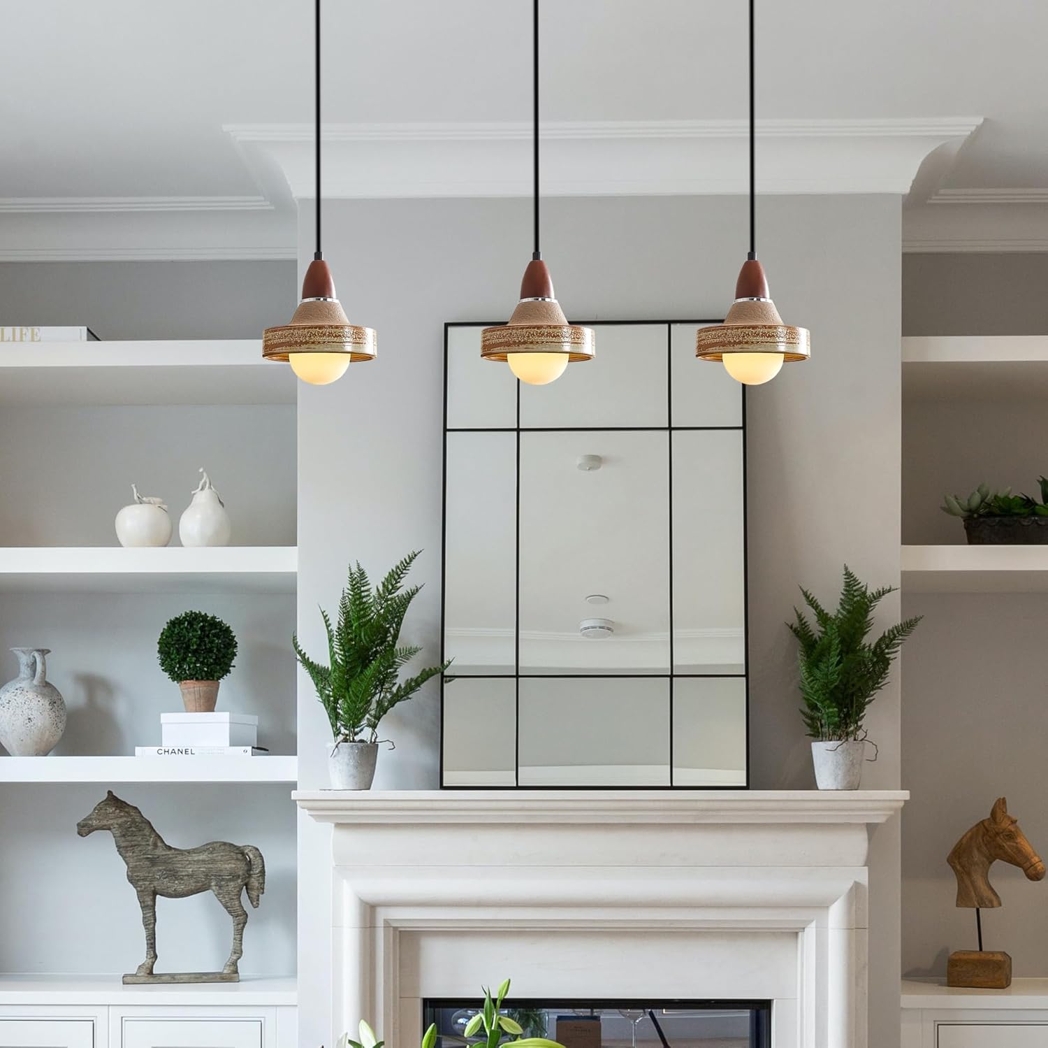 Kiven L Style 2-Wire Track Pendant Light 1-Light with Ceramic Shade