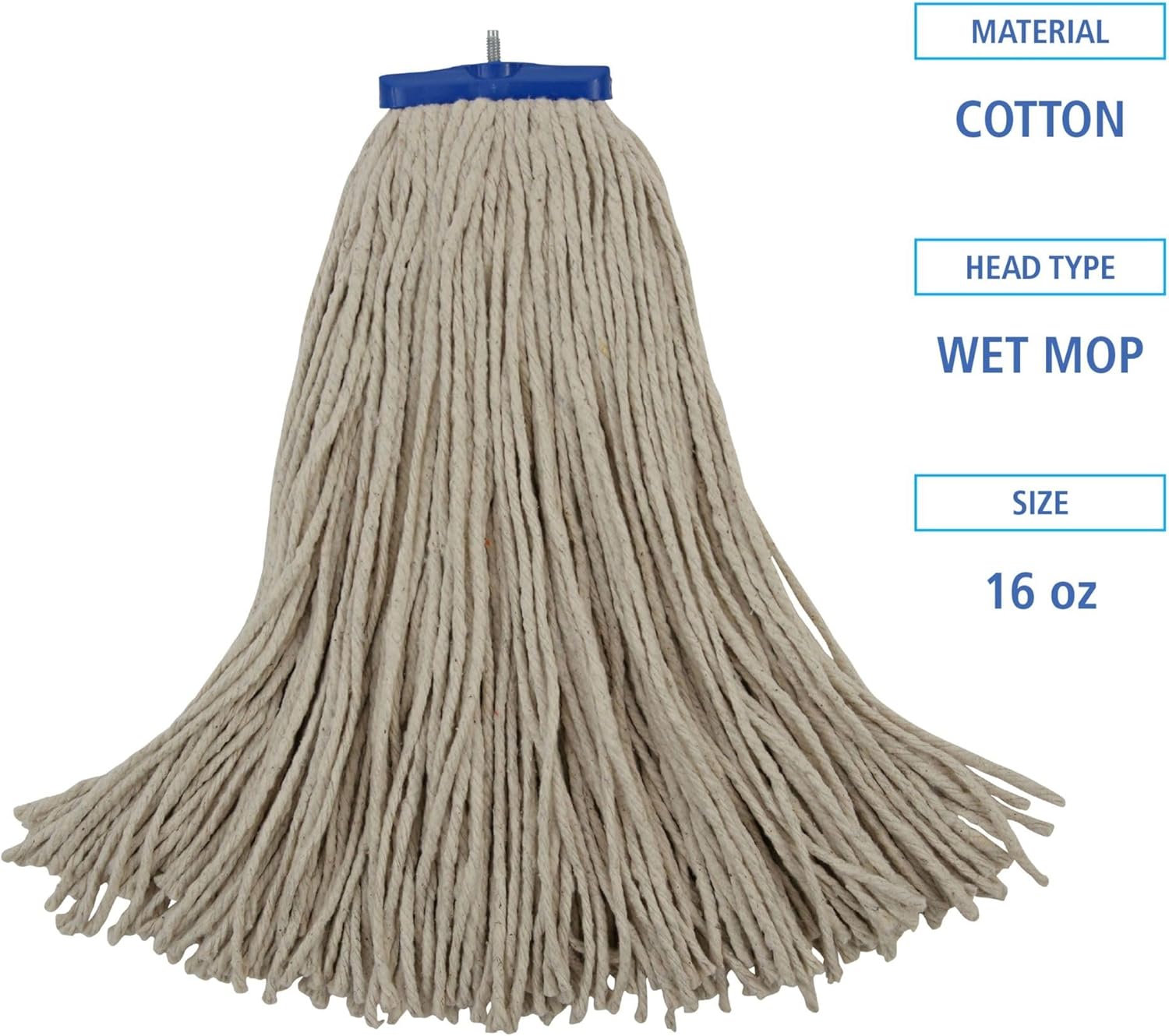 Boardwalk BWK724CEA 24 oz Cotton Wet Mop Head - White 1