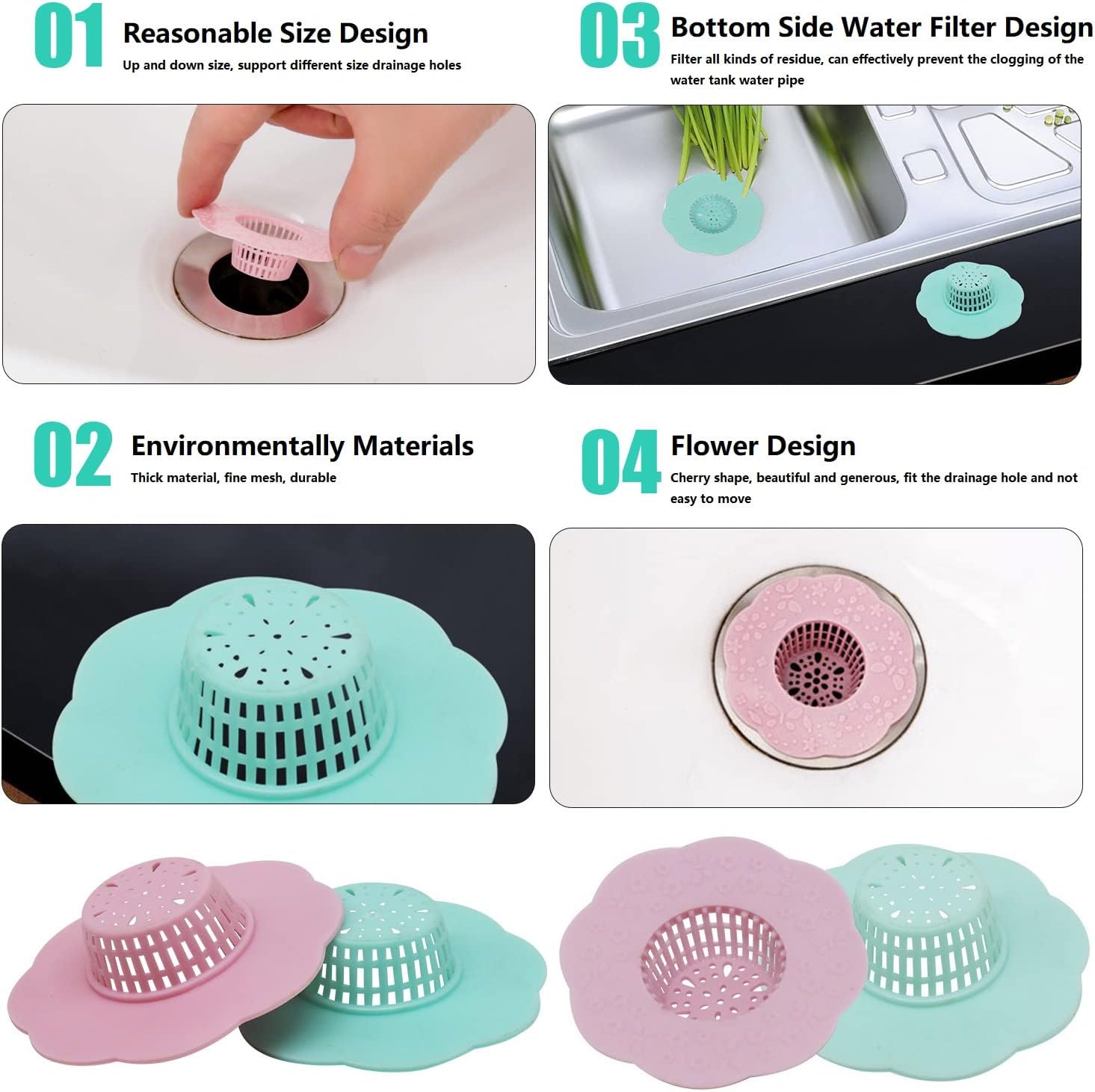 Wild Tribe Flower Shape Drain Strainer Set of 6