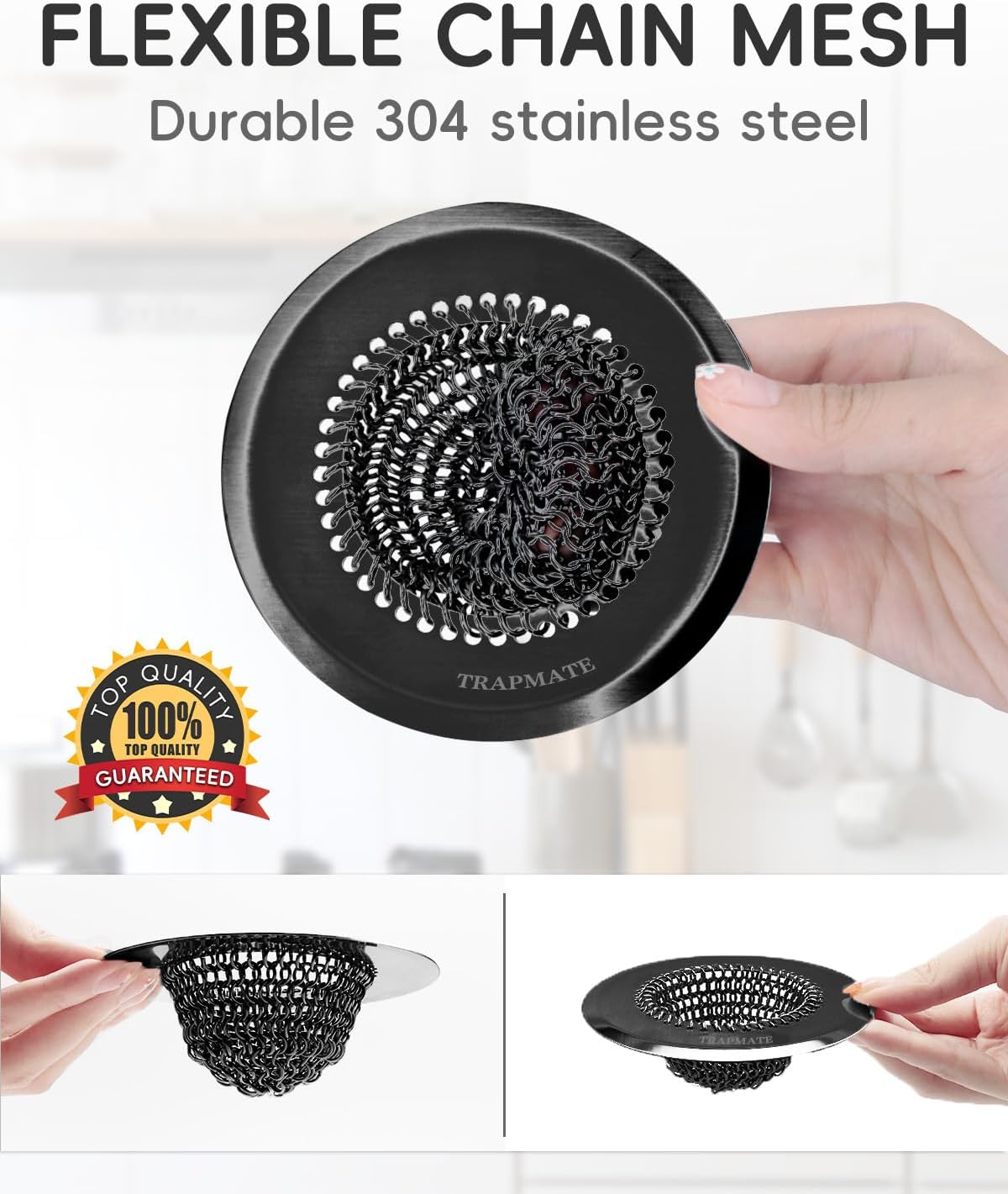 TRAPMATE Kitchen Sink Strainer with Reversible Design