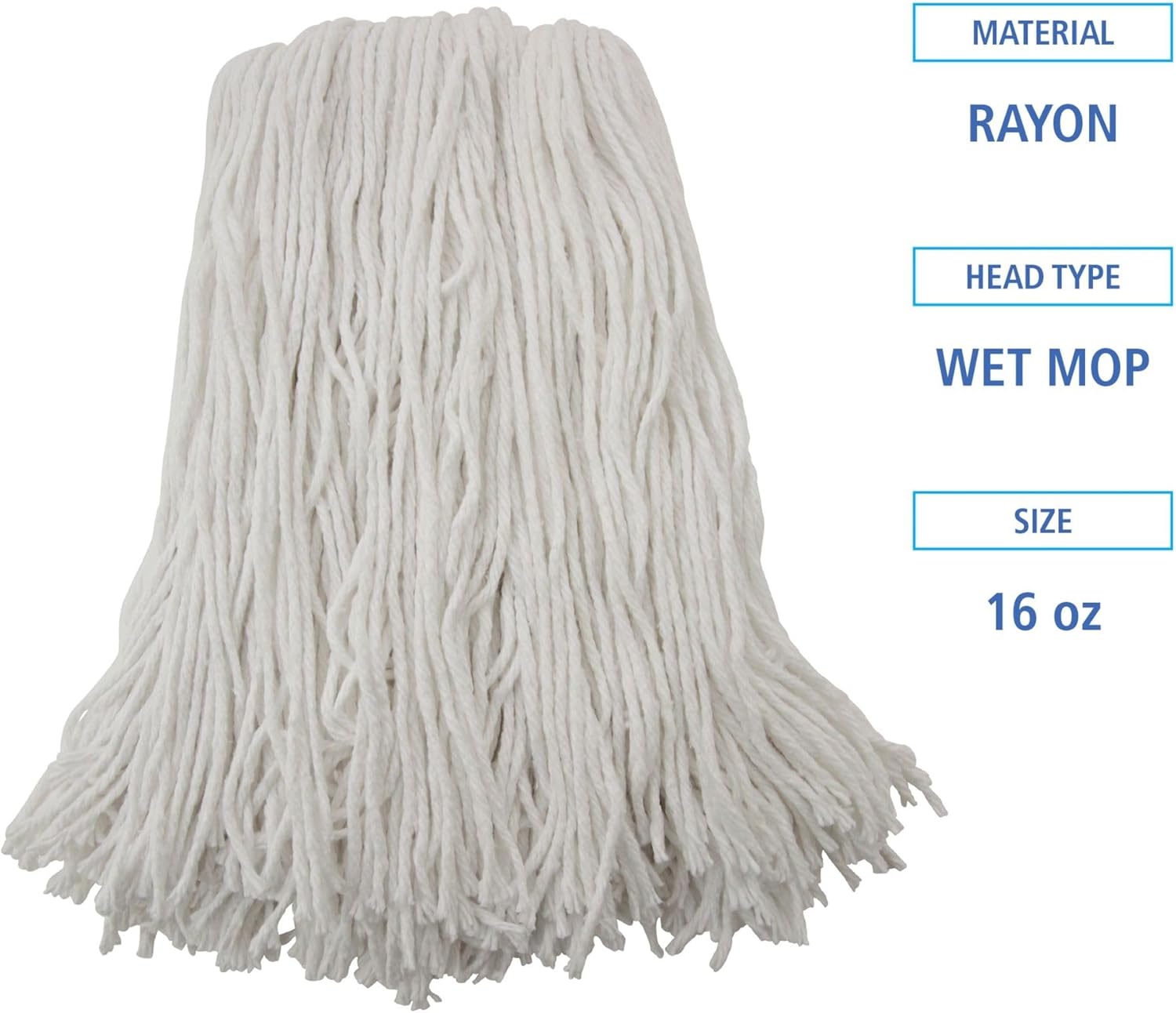 Boardwalk Premium Cut-End Wet Mop Heads 16oz White 12Carton 1