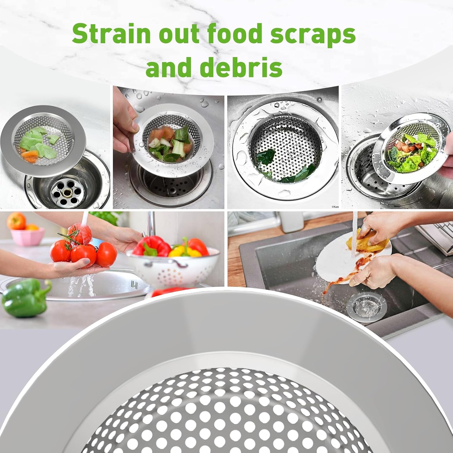 CasaCulina 3PCS Kitchen Sink Drain Strainer