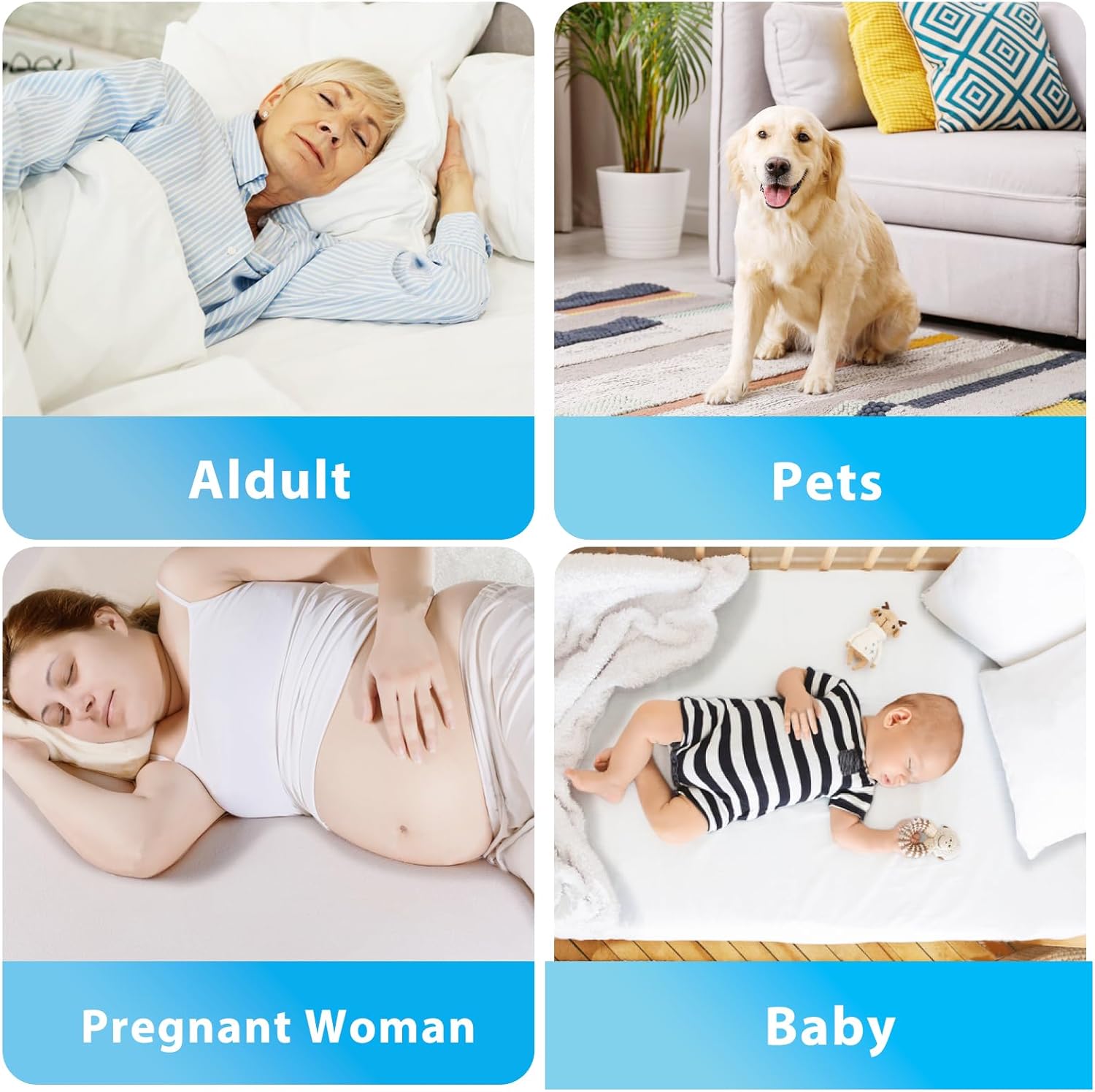 Brosive Reusable Incontinence Bed Pads 8 Cups 34x36 Inch 4 Pack