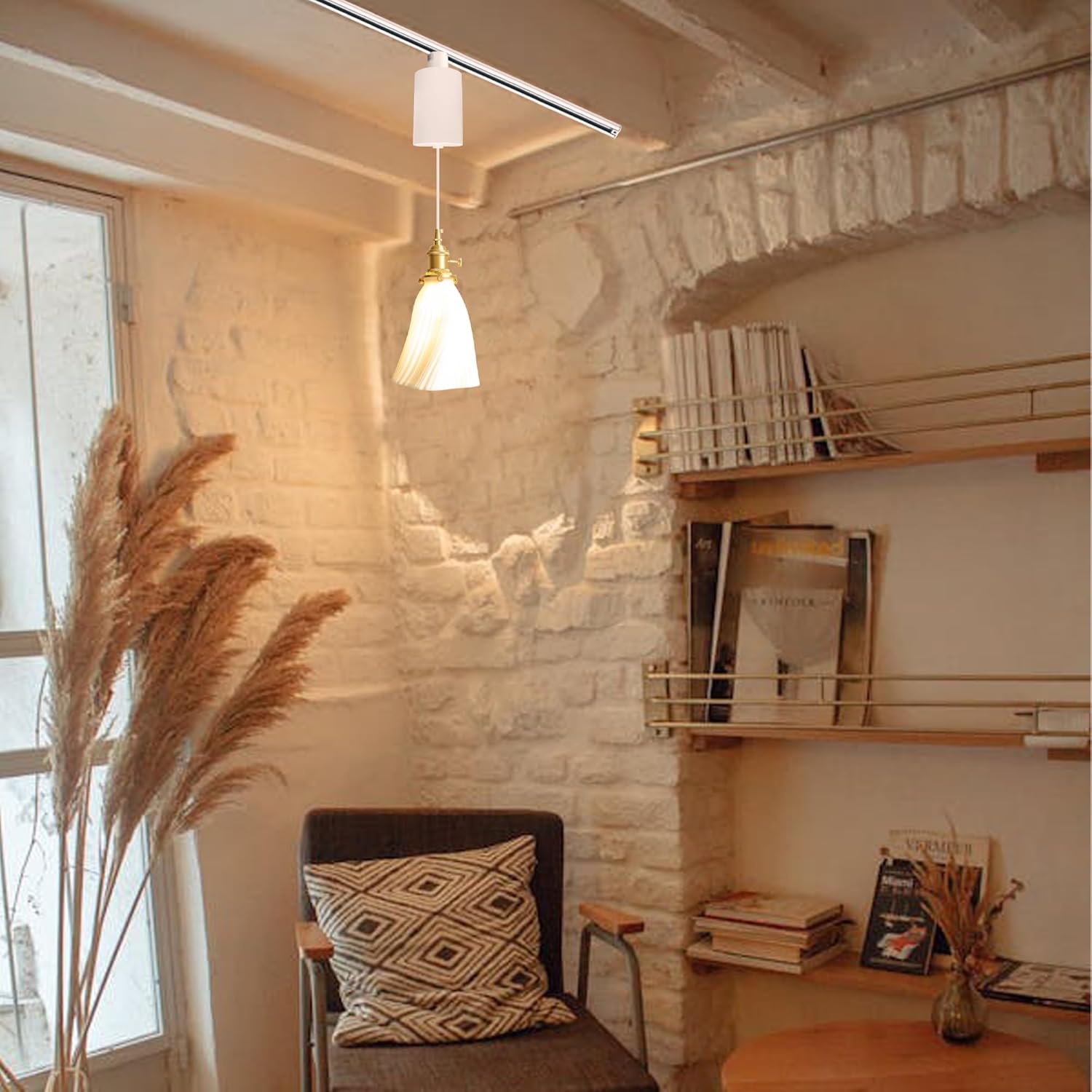 Adjustable Height Vintage Copper Track Pendant Light