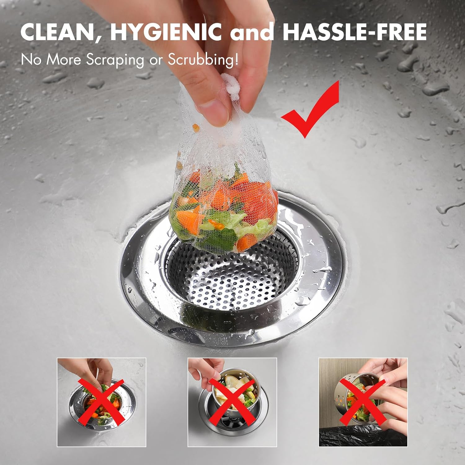 Muslish 200 Pack Kitchen Sink Strainer Mesh Bags 1