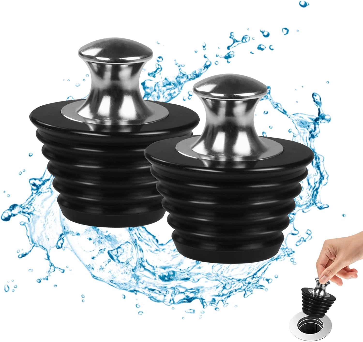 SYIPO 2 Pack Universal Metal Bathtub Stopper