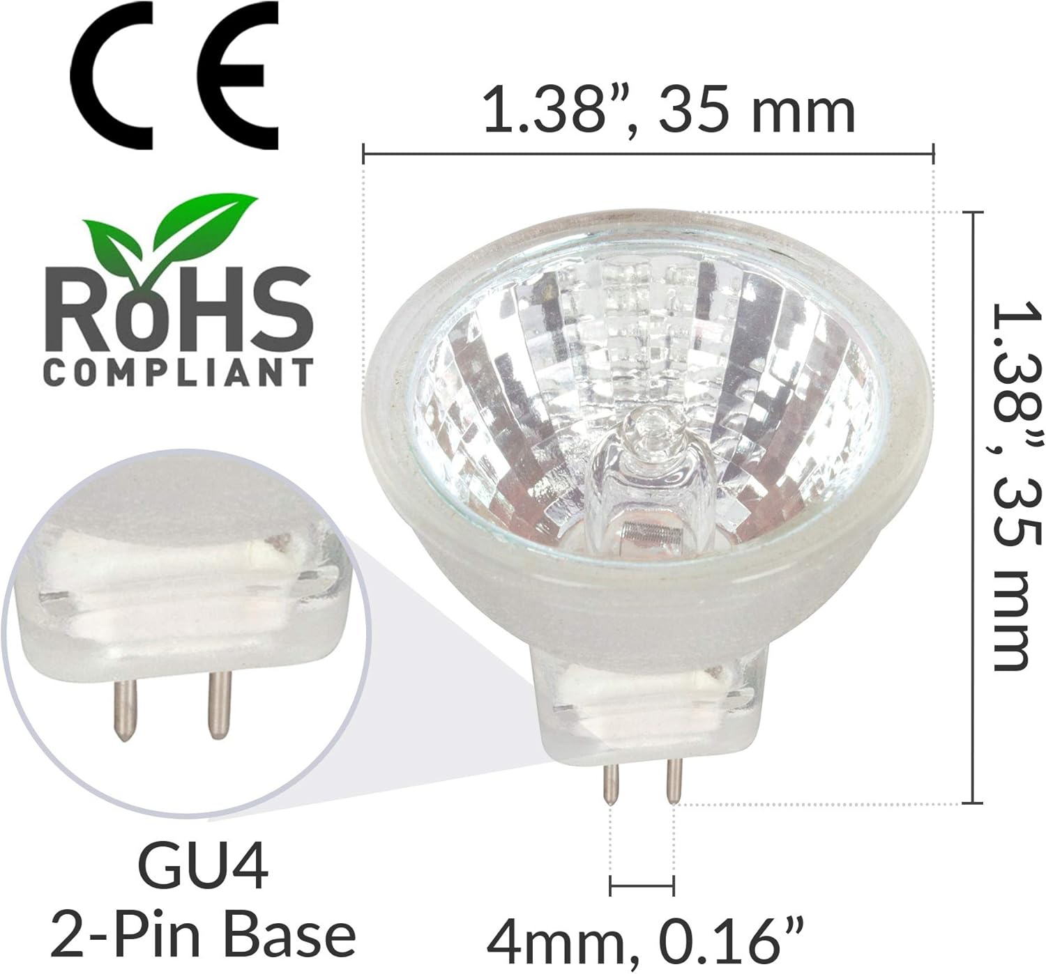 Simba Lighting 10W MR11 Halogen Spotlight Bulbs 2 Pack