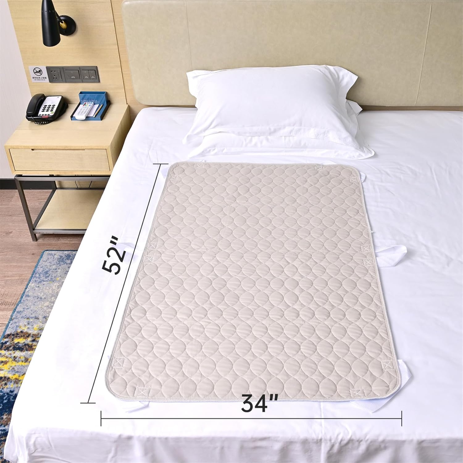 JUSSYOS Reusable Bed Pad with Handles 2 Pack for Incontinence