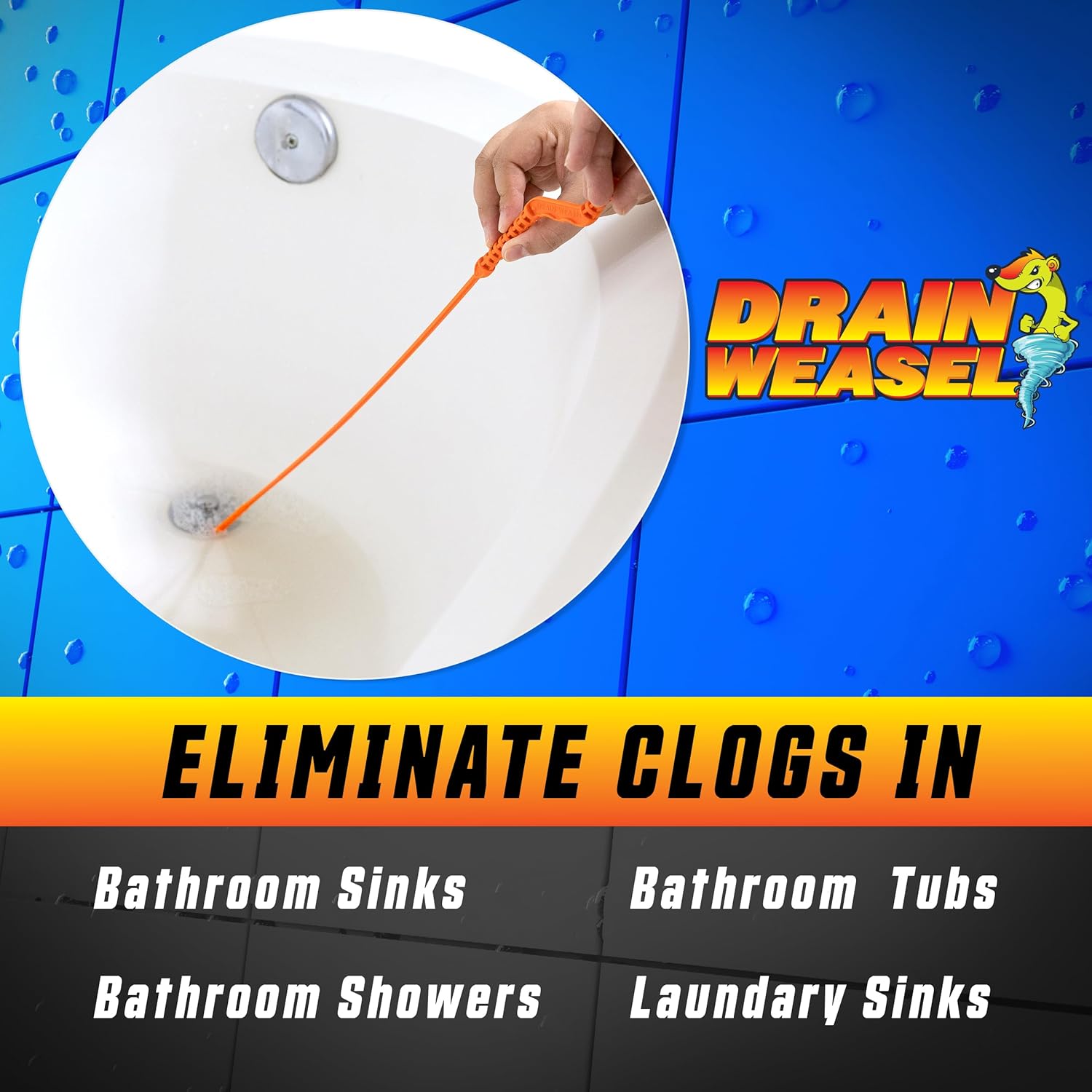 FlexiSnake Drain Weasel 18-Inch Hair Clog Remover