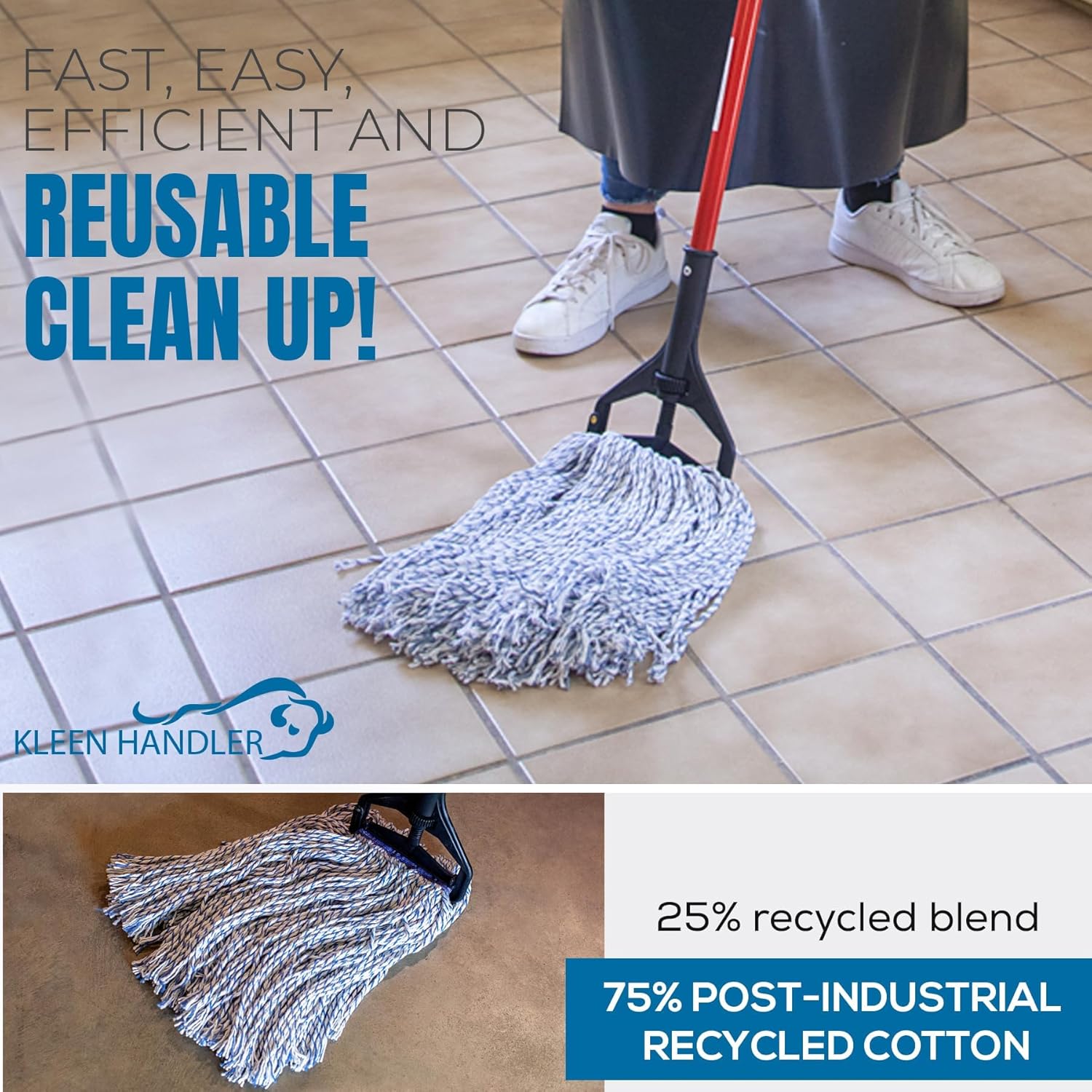 KLEEN HANDLER Cut End Finish Mop Replacement Head
