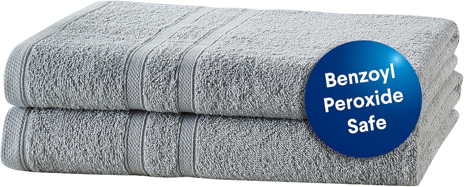 Clorox Bleach Friendly Bath Towels 2 Pack Light Grey